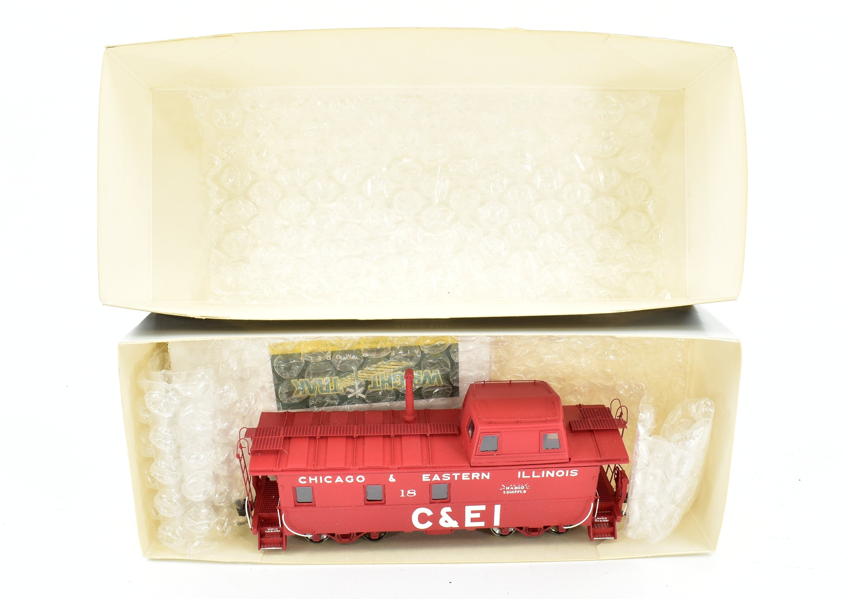 HO Scale Resin Model Railroad Wright Trak Chicago & Eastern Illinois (C&EI) Streamline Cupola Caboose - Custom Built and Professionally Painted