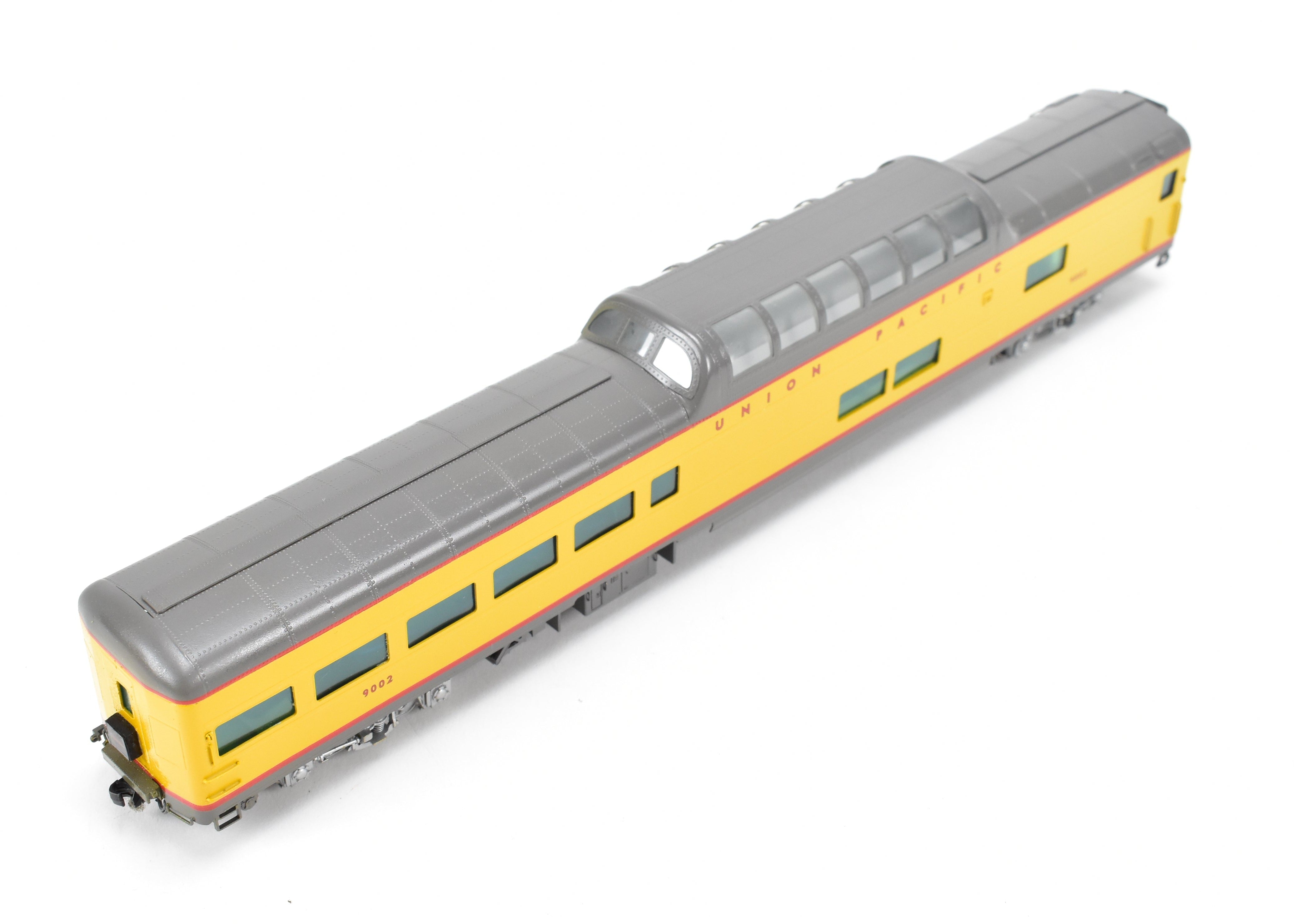 HO Scale Brass Model - Wasatch Model Co. Union Pacific ACF 1955 9000 Series Dome Lounge Observation Car Modified for Mid - Train Service, Car Number #9002