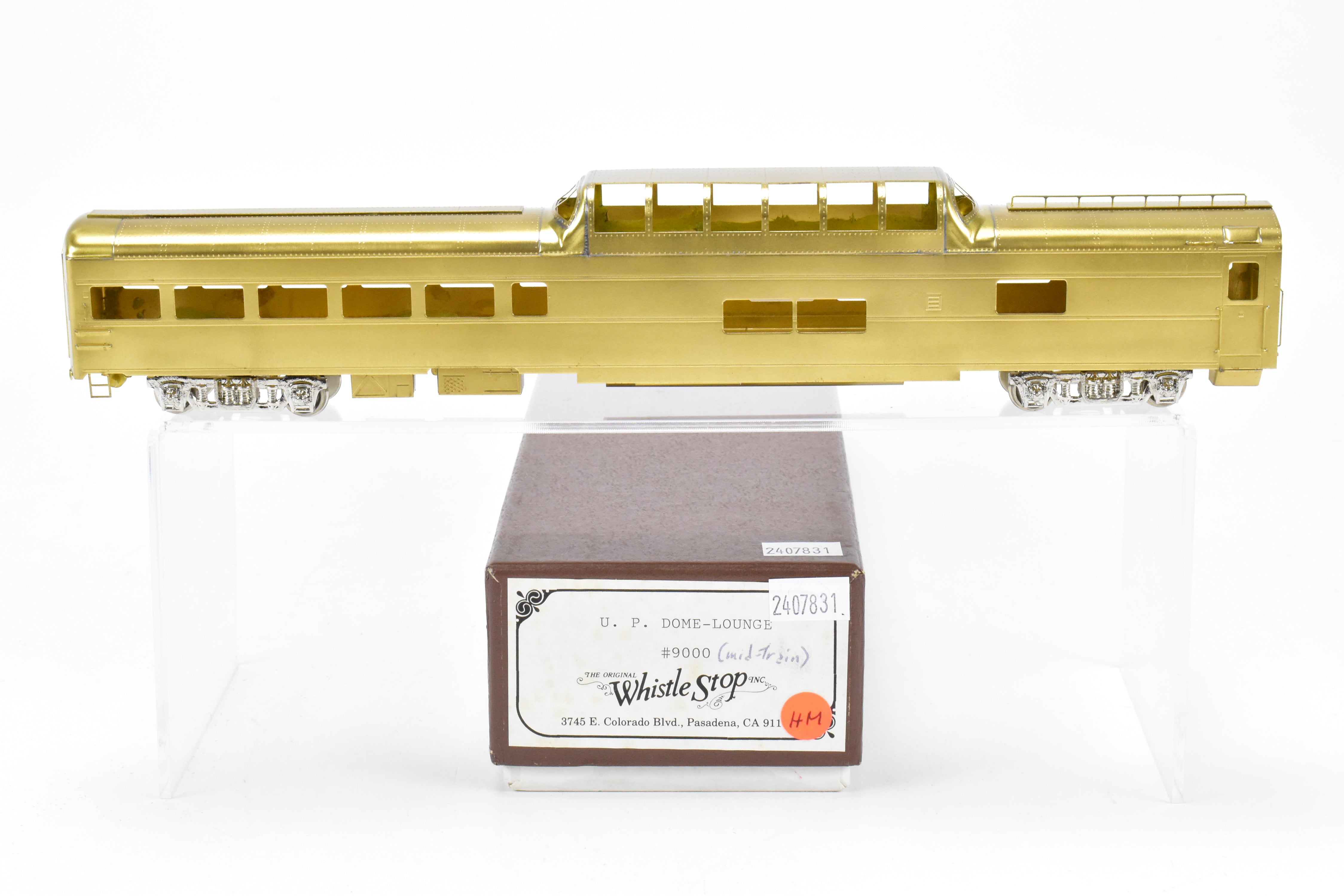 HO Scale Brass The Original Whistle Stop Union Pacific #9000 Dome - Lounge (Mid - Train) Model Train Car