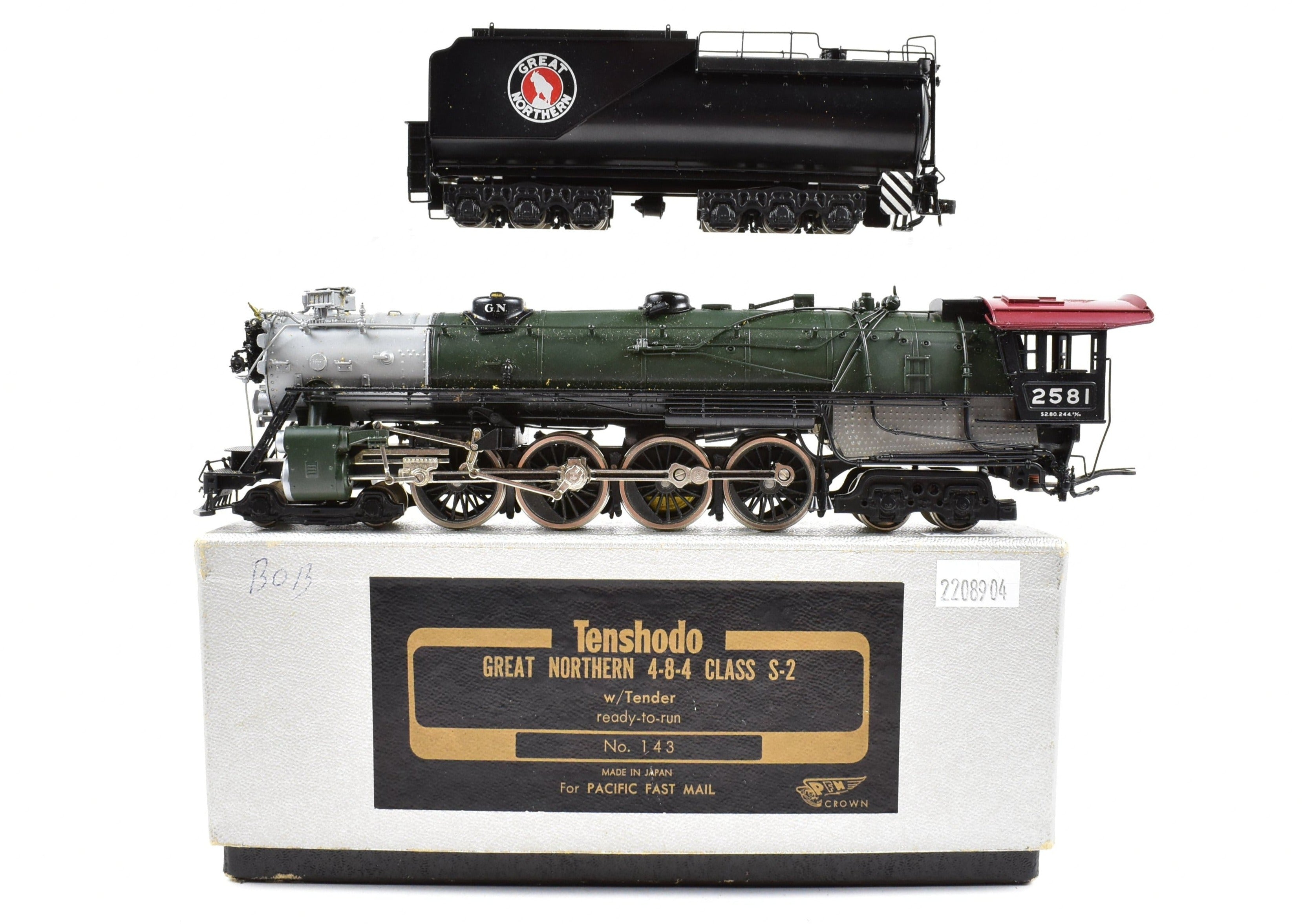 HO Brass Tenshodo Great Northern 4-8-4 S-2 Class Factory Painted Crown Model