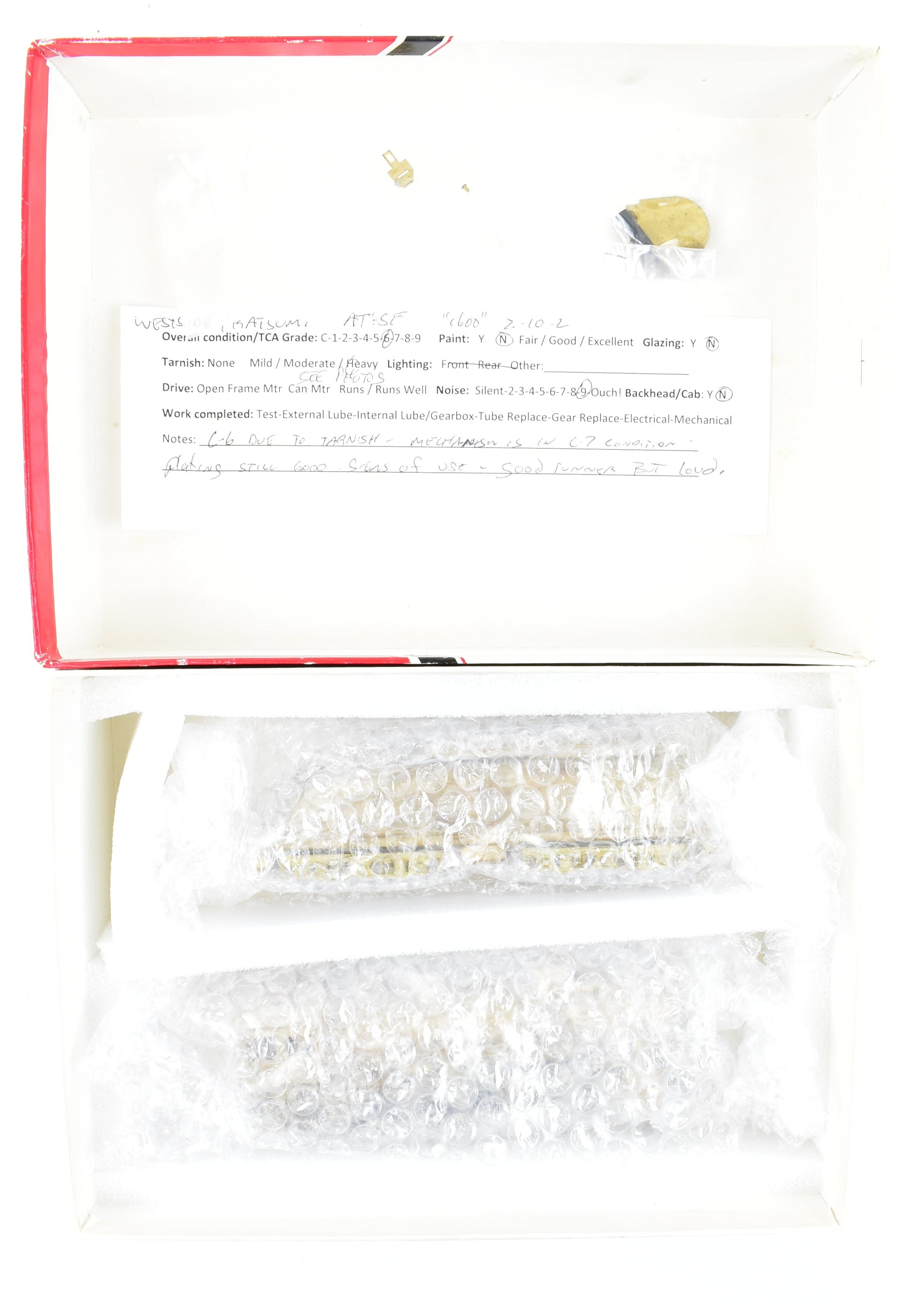1979 HO Brass Westside Model Co. ATSF - Santa Fe 1600 2 - 10 - 2 Model with Spare Parts