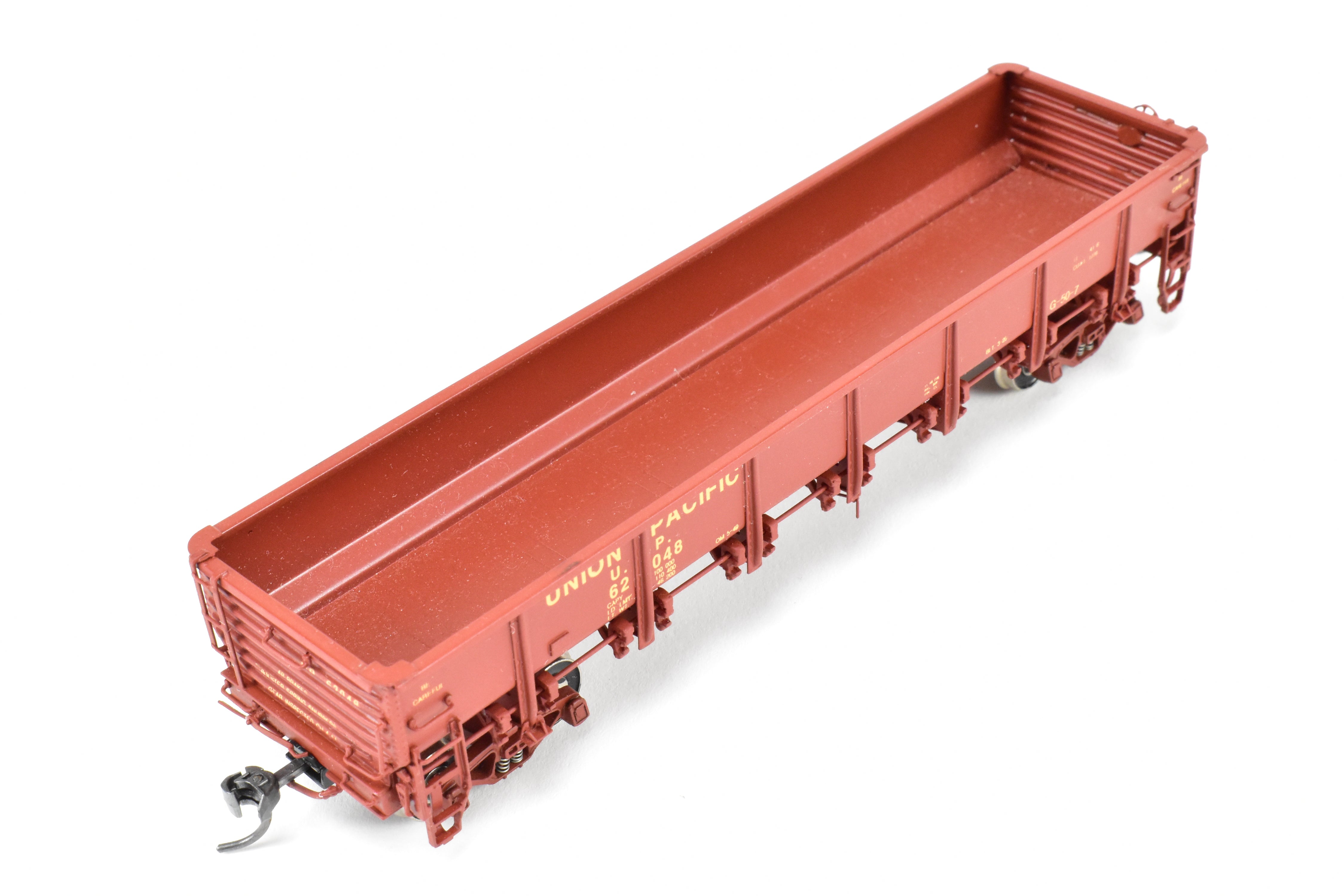 HO Scale Brass Gondola Model - Challenger Imports Union Pacific Class G50 - 7 Drop Bottom Gondola Version 1 with Single Side Sheets, Factory - Painted and Numbered FP #62048