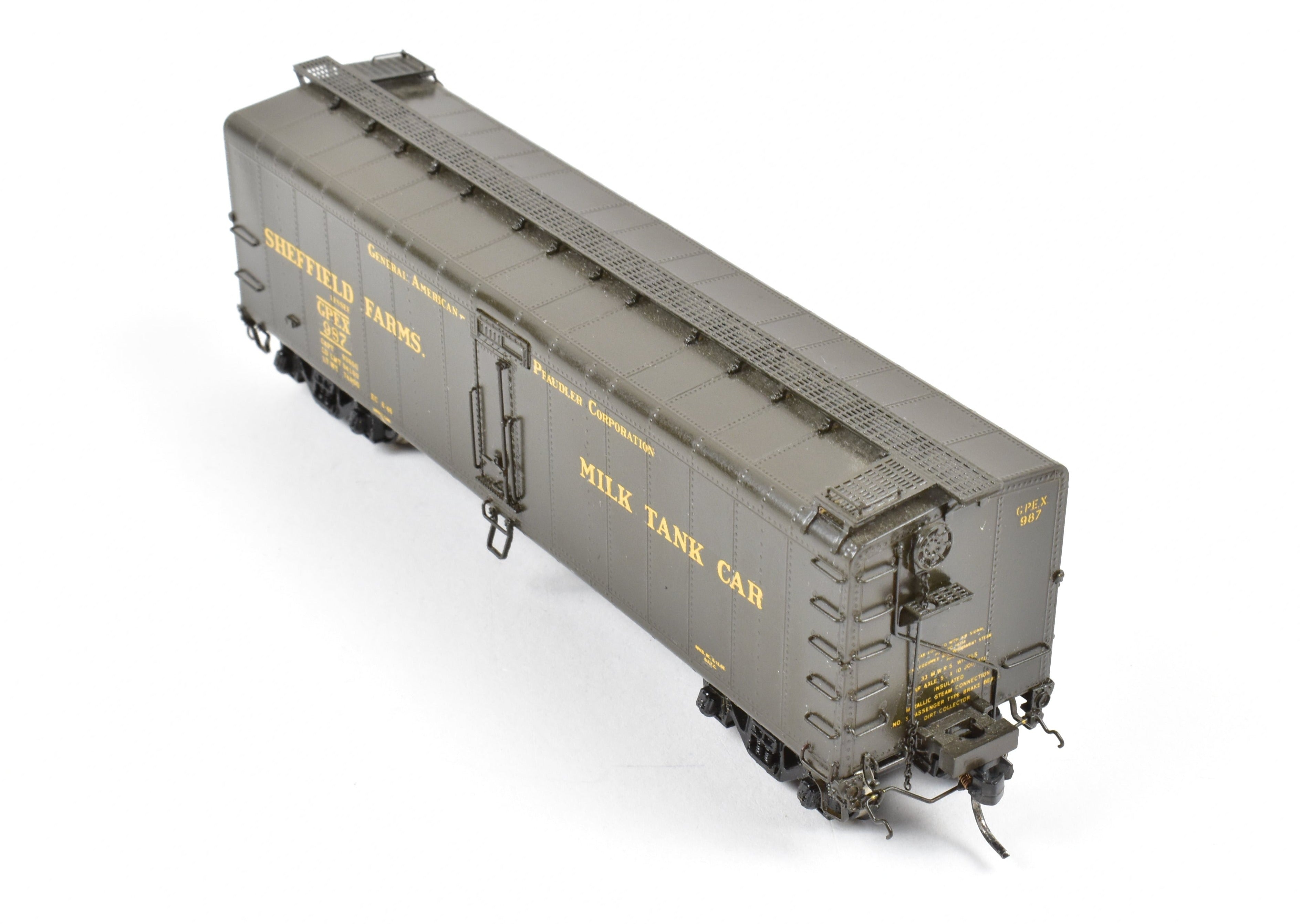 HO Brass OMI 40' 6 GPEX 987 Pfaudler Milk Tank Car - Various Roads
