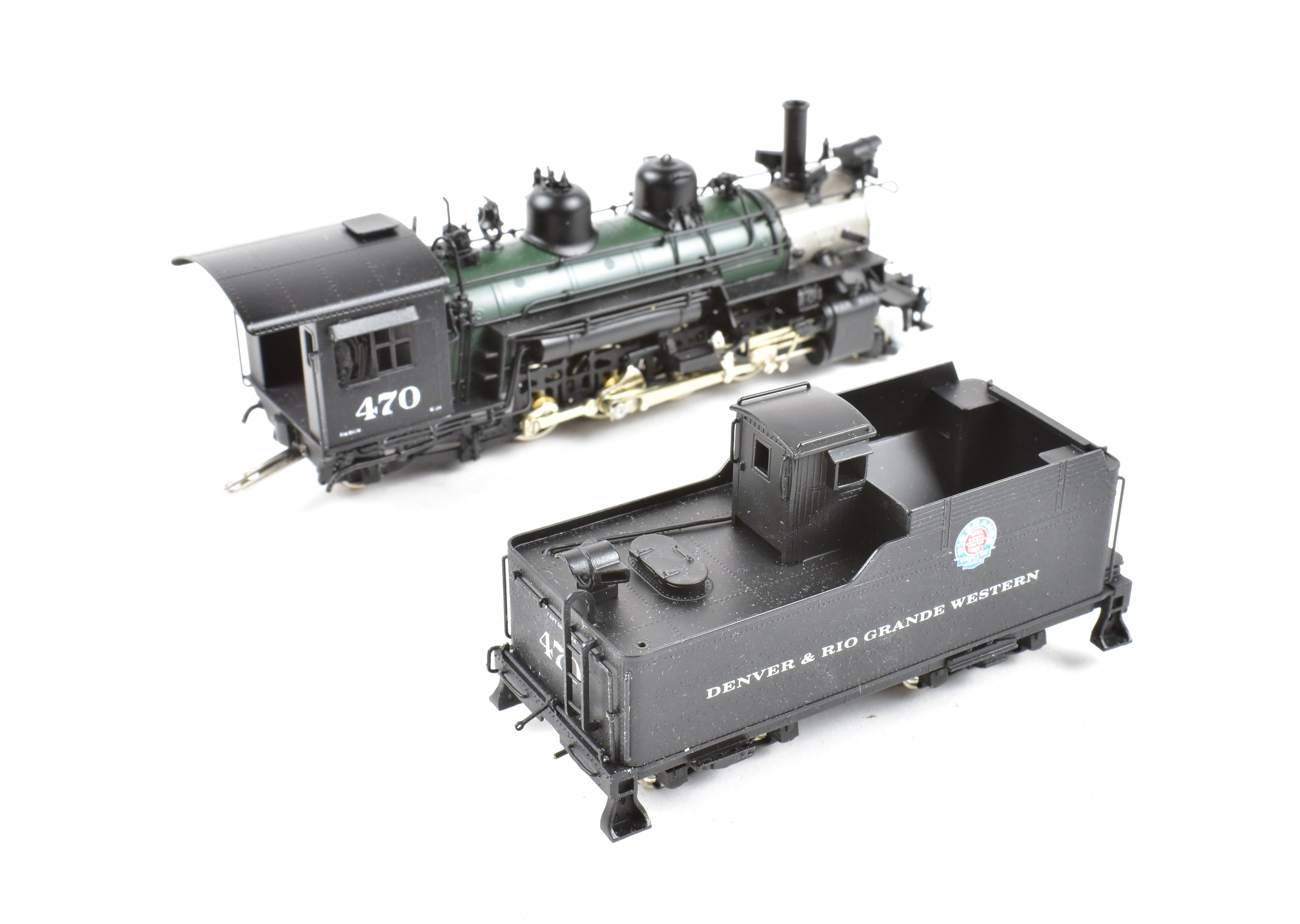 HOn3 Scale Brass Model Train - Sunset Models D&RGW (Denver & Rio Grande Western) K - 28 2 - 8 - 2 Steam Locomotive, Factory Painted No. 470