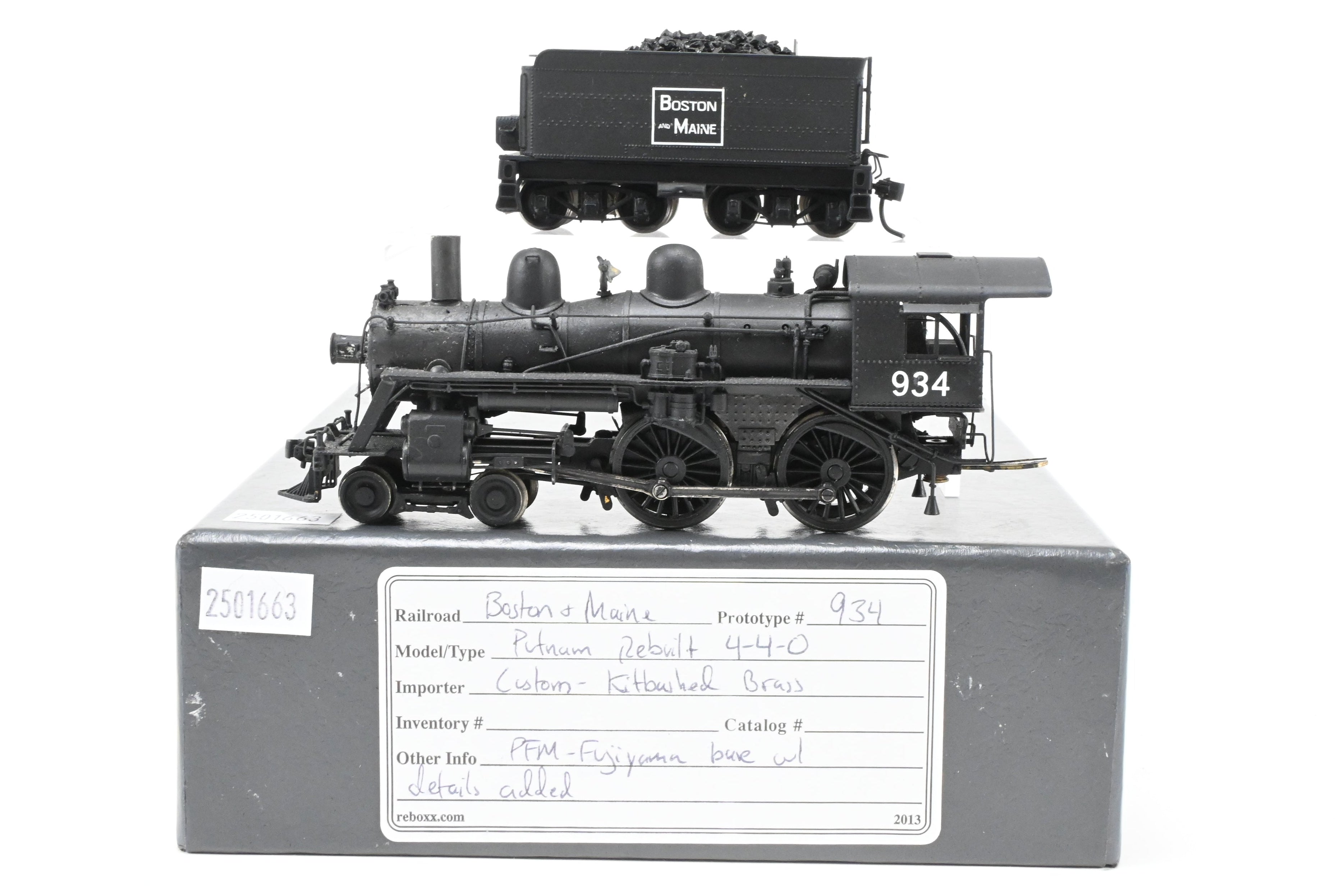 Custom Painted HO Brass B&M 4-4-0 Putnam Rebuild Model #934