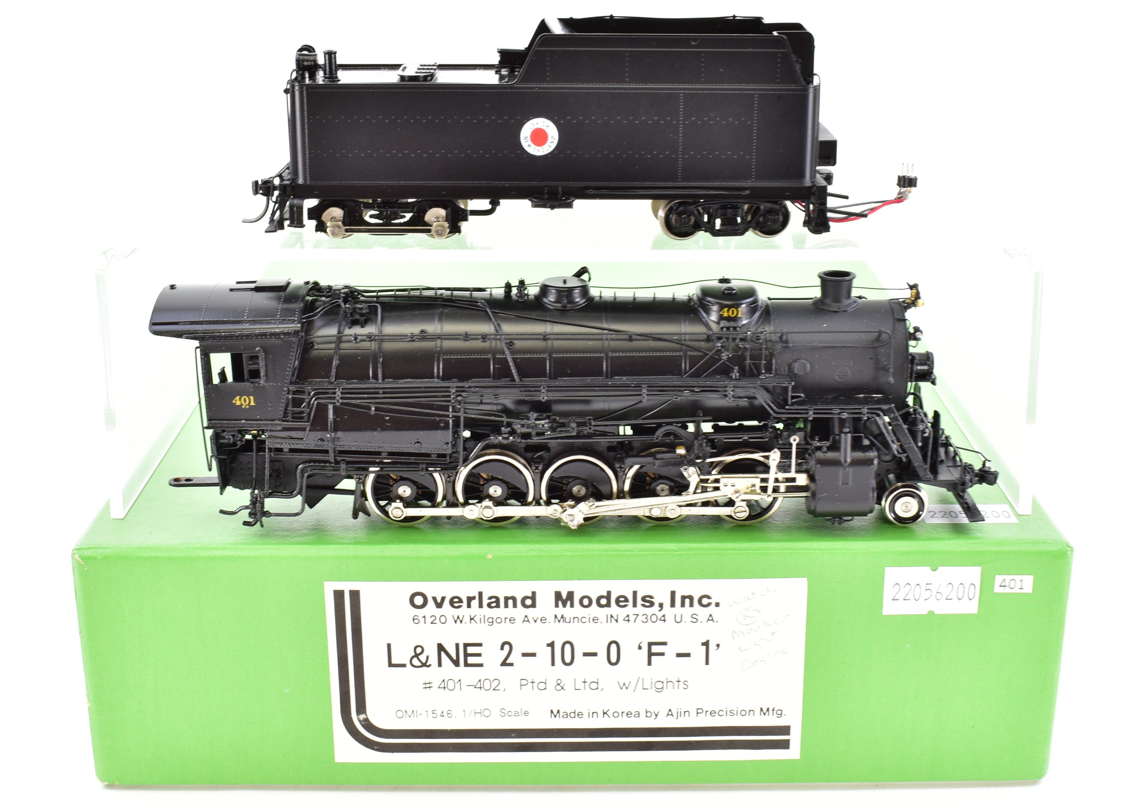 1994 HO Brass OMI Overland Models L&NE F-1 2-10-0 FP No. 401