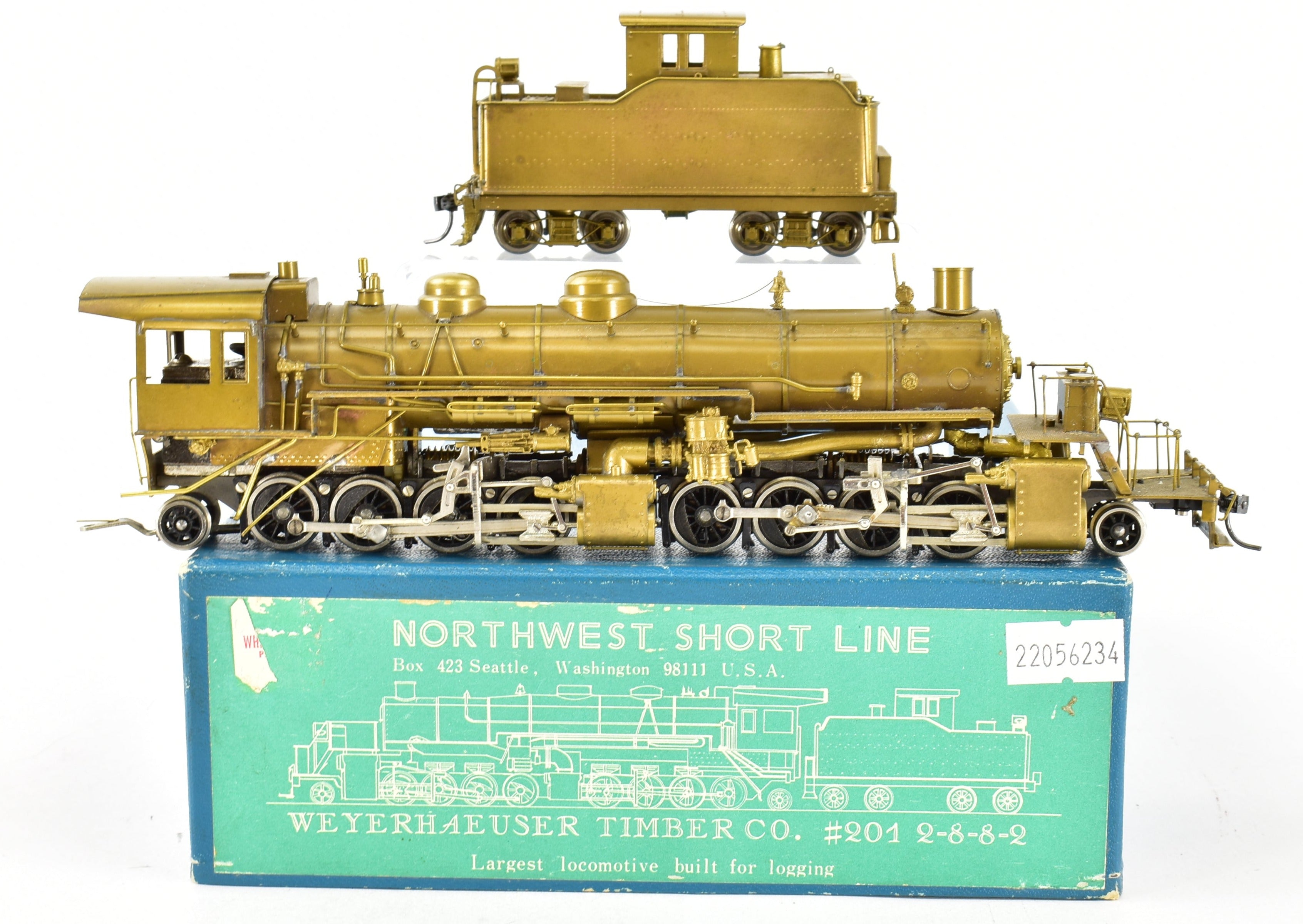 HO Scale Brass Northwest Short Line Weyerhaeuser Timber Co. #201 2-8-8-2 Model