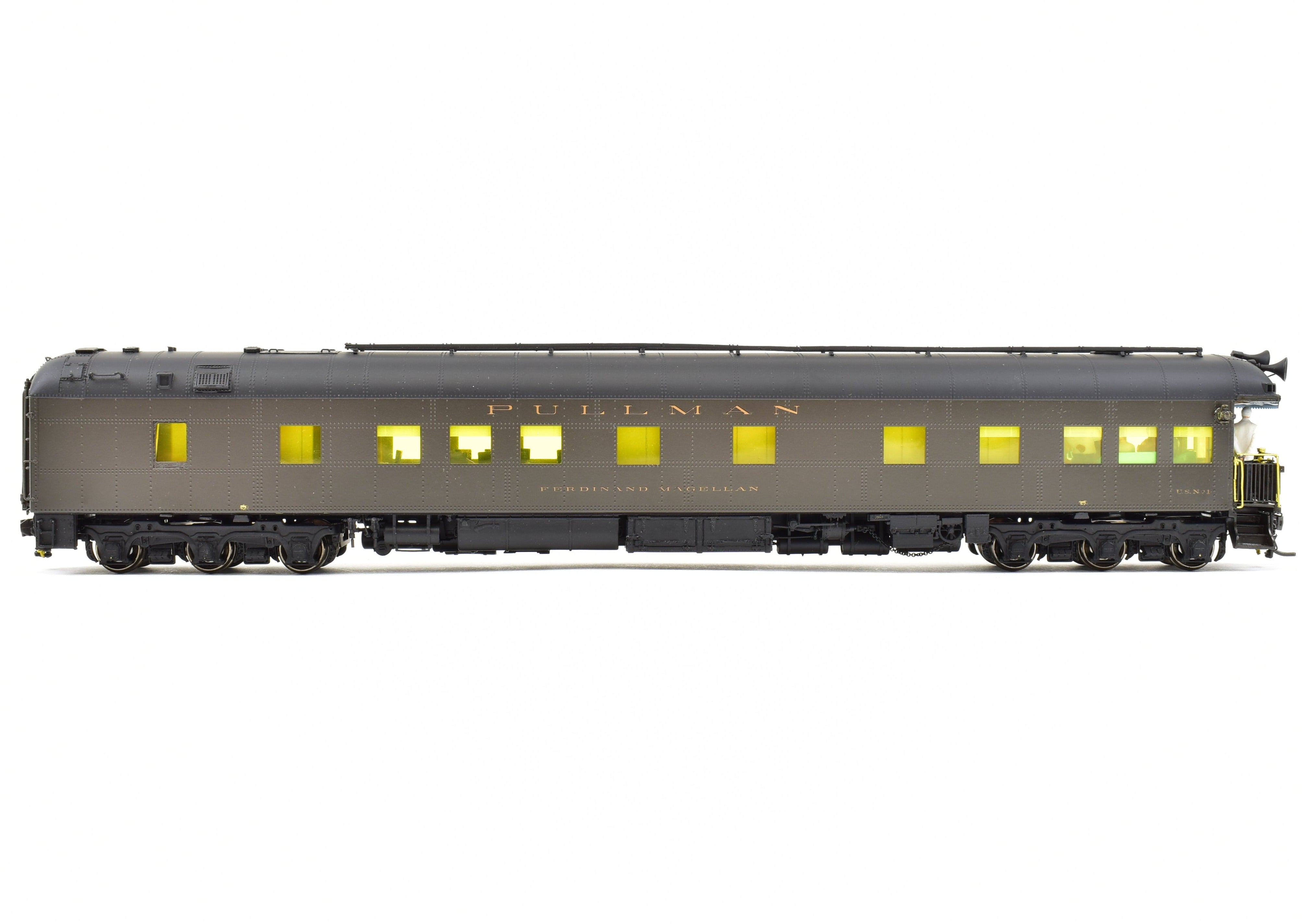 HO Scale Brass Model Pullman USN - 1 Ferdinand Magellan Presidential Car from Overland Models, Inc. Featuring Added Details for Reagan - Era Representation