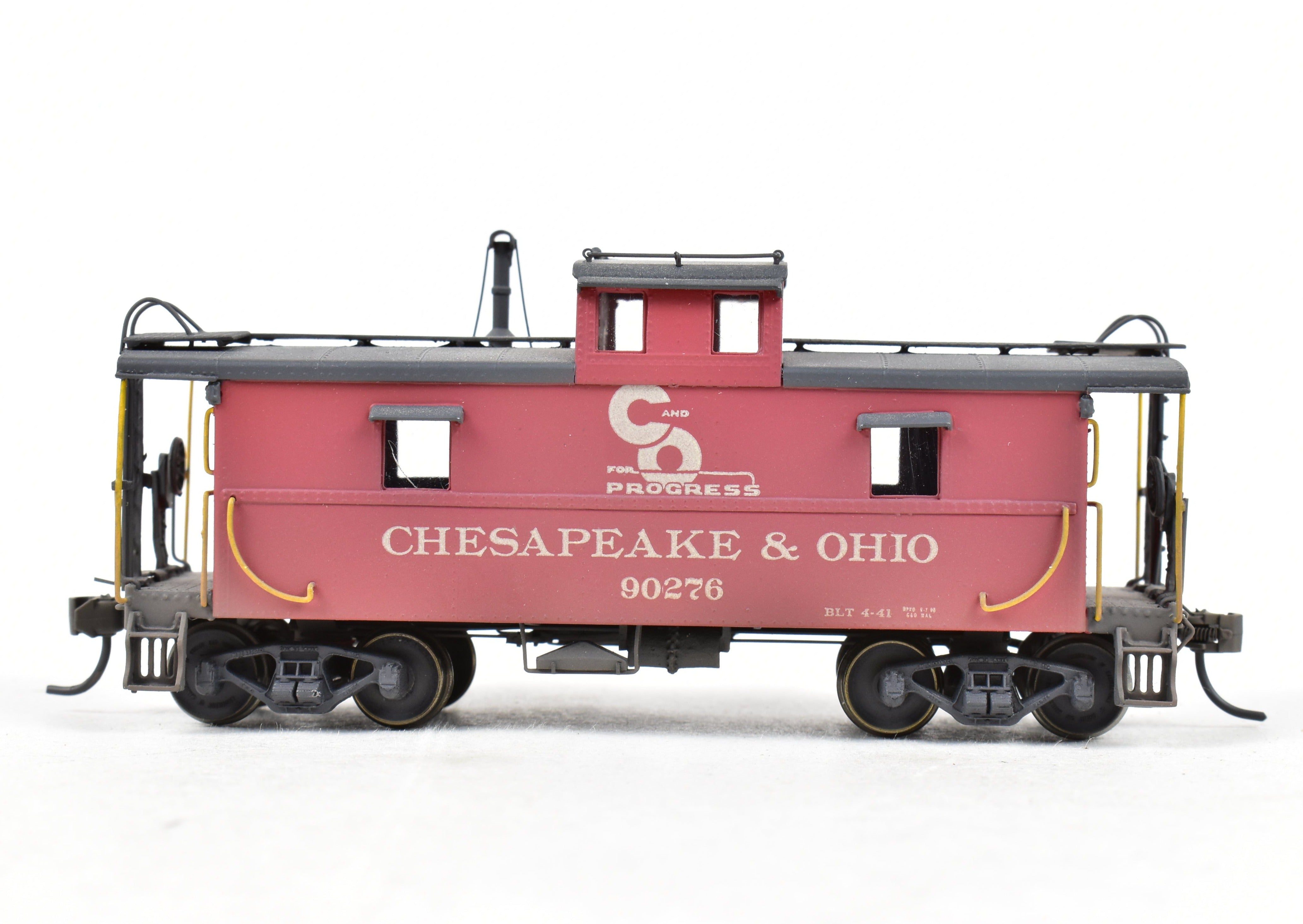 HO Brass OMI C&O Steel Caboose #90276 with Custom Paint & Weathering