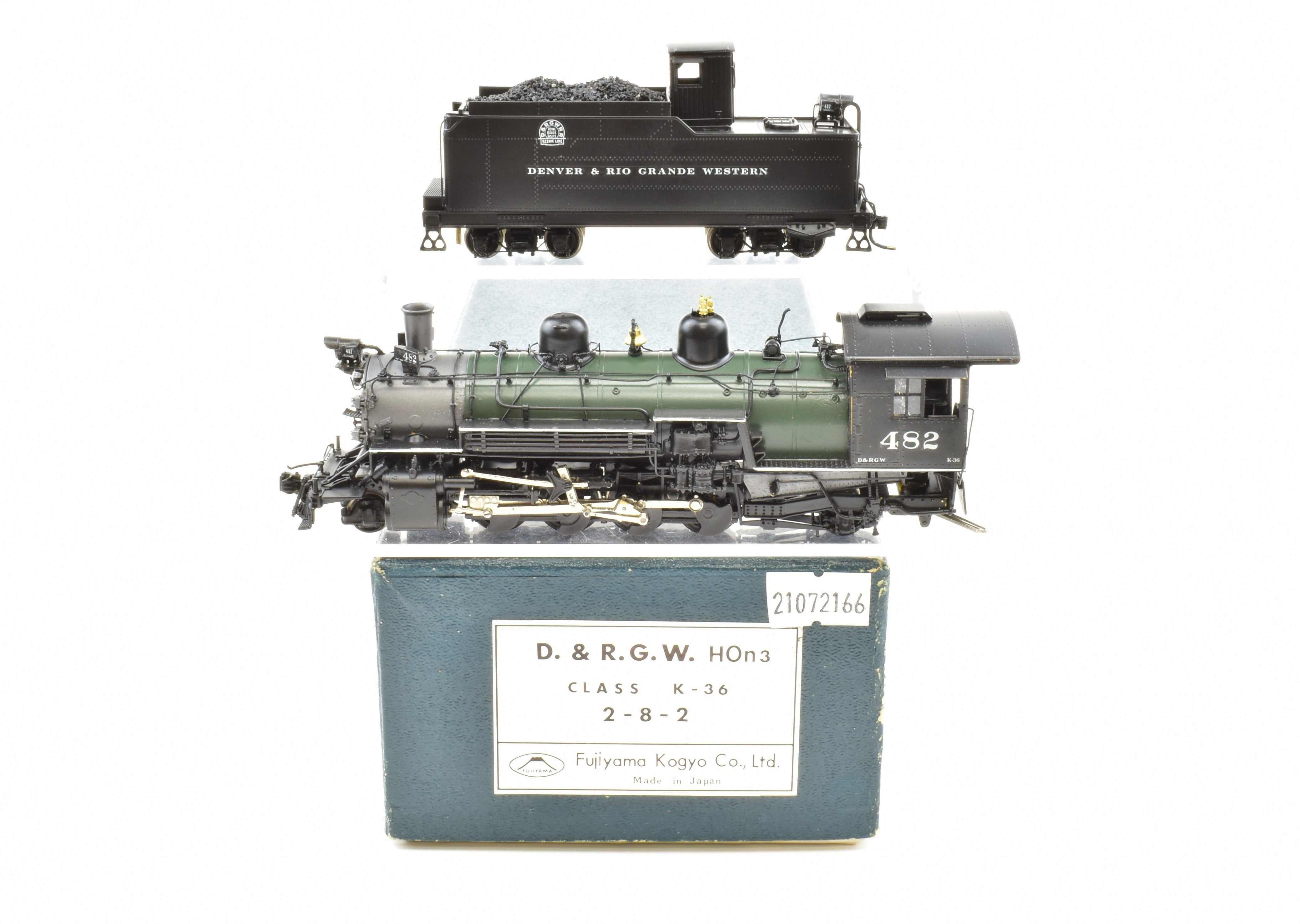HOn3 Brass PFM Fujiyama - D&RGW Denver & Rio Grande Western K - 36 2 - 8 - 2 Pro Paint Locomotive #482