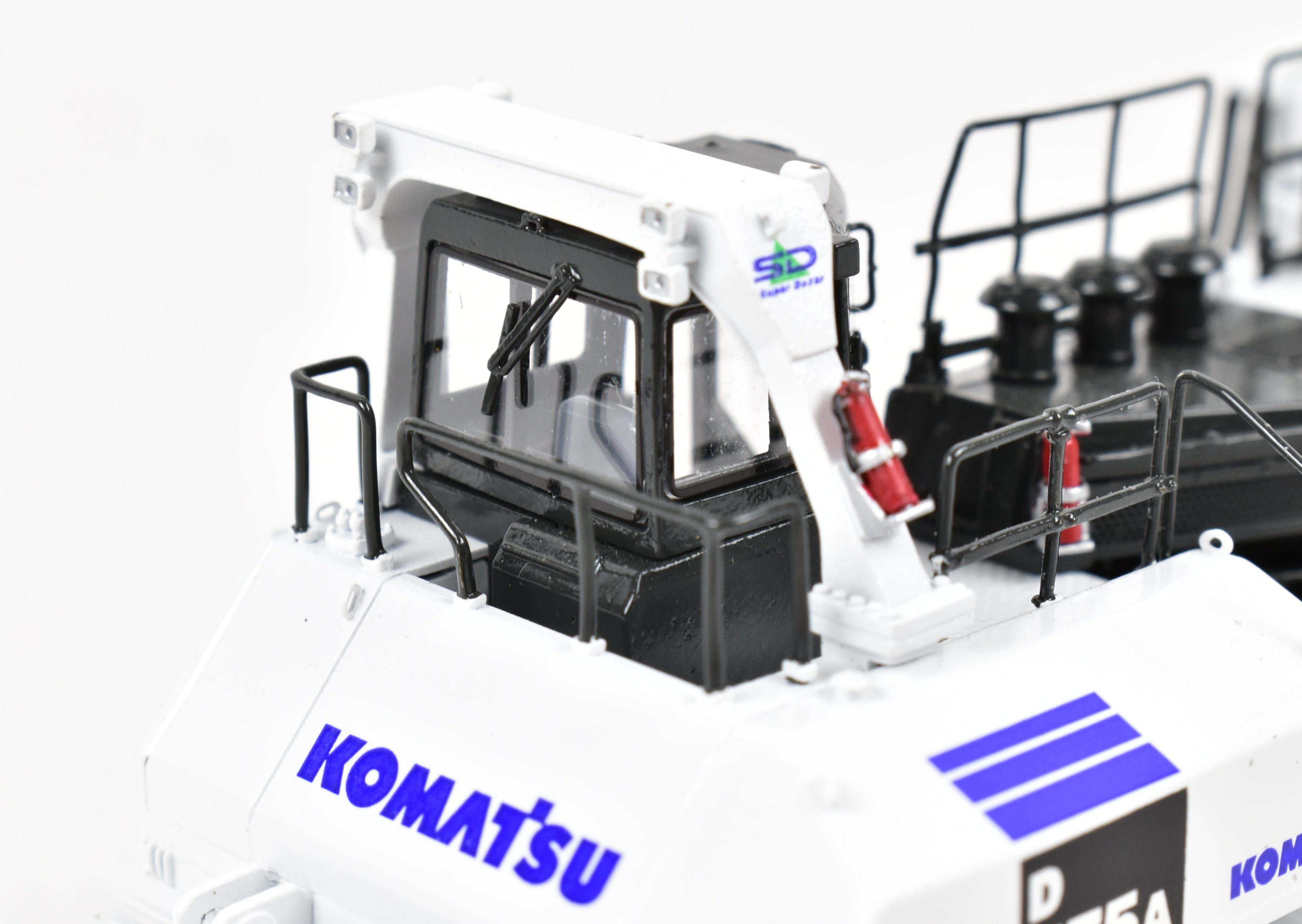 High - Quality HO Scale Brass Construction Model - Classic Mint Collectibles Komatsu D575A - 3 Super Dozer with Mine White Finish and Serial Number 1 from 2006 Production Run