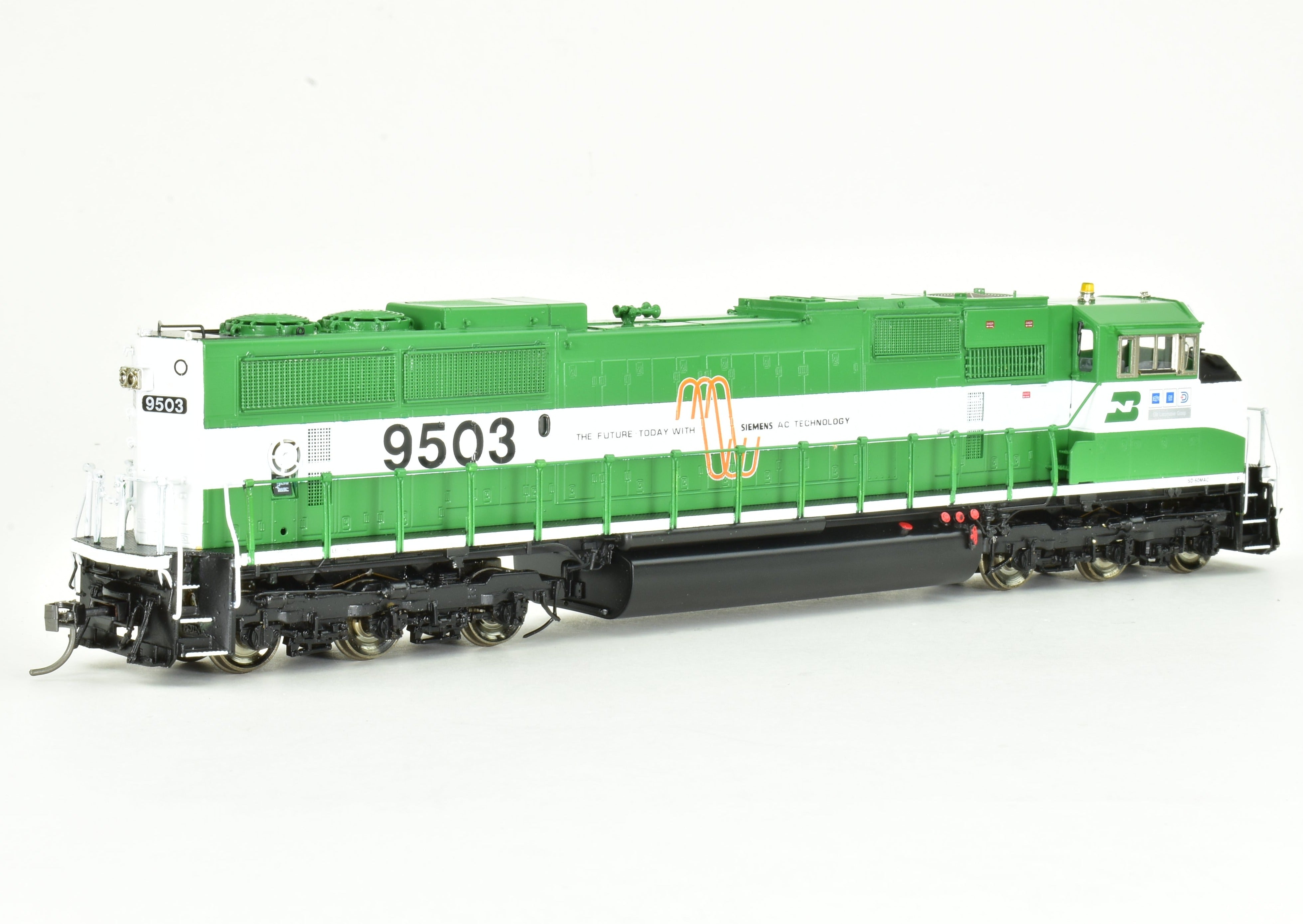 HO Scale Brass Locomotive Model - Overland Models, Inc. Burlington Northern SD60MAC FP No. 9503 with HTCR Trucks