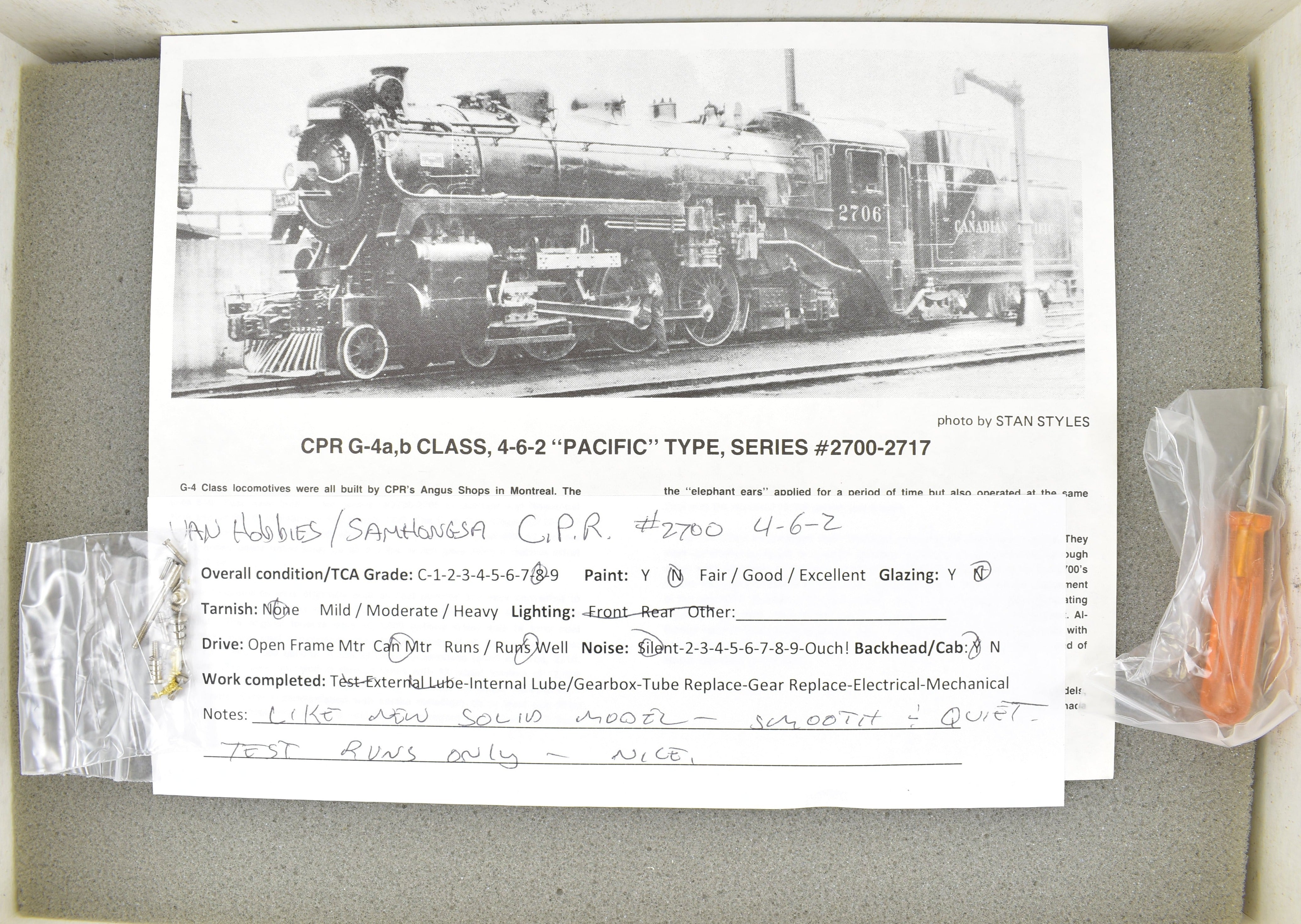 HO Scale Brass Van Hobbies Canadian Pacific Railway 4-6-2 Pacific No. 2700 Model
