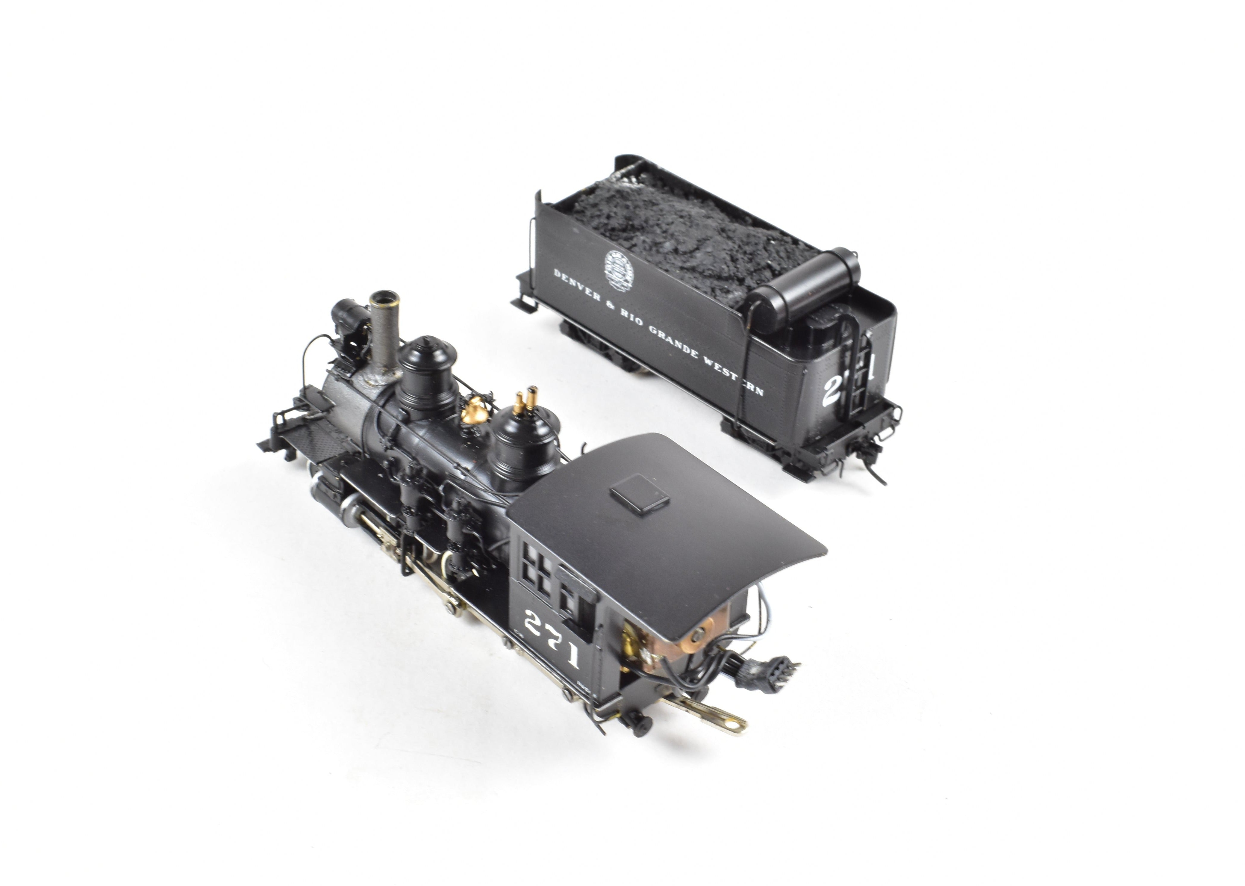 HOn3 Brass Westside D&RGW C-16 2-8-0 #271 with SoundTraxx Tsunami DCC