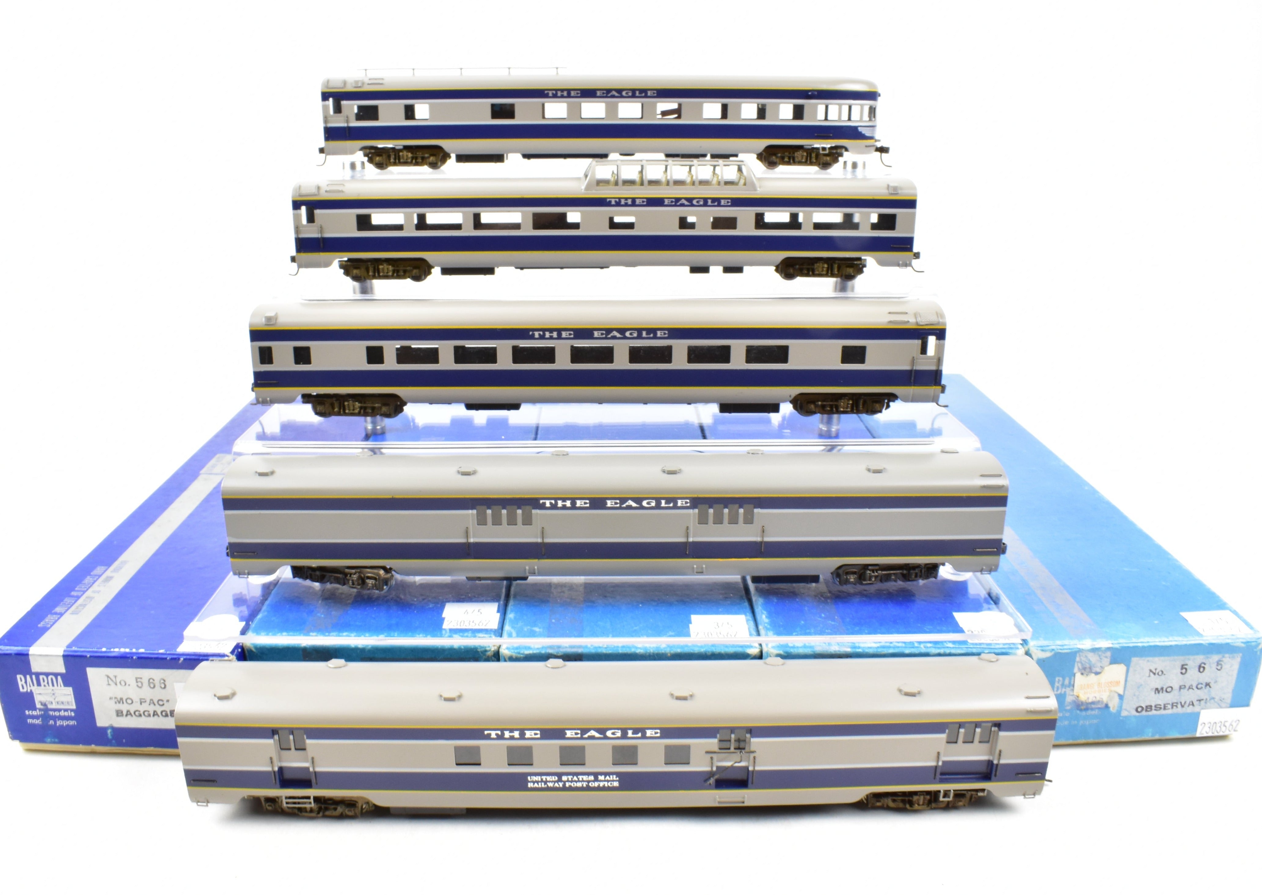 HO Scale Brass Balboa Missouri Pacific The Eagle 5-Car Factory-Painted Passenger Train