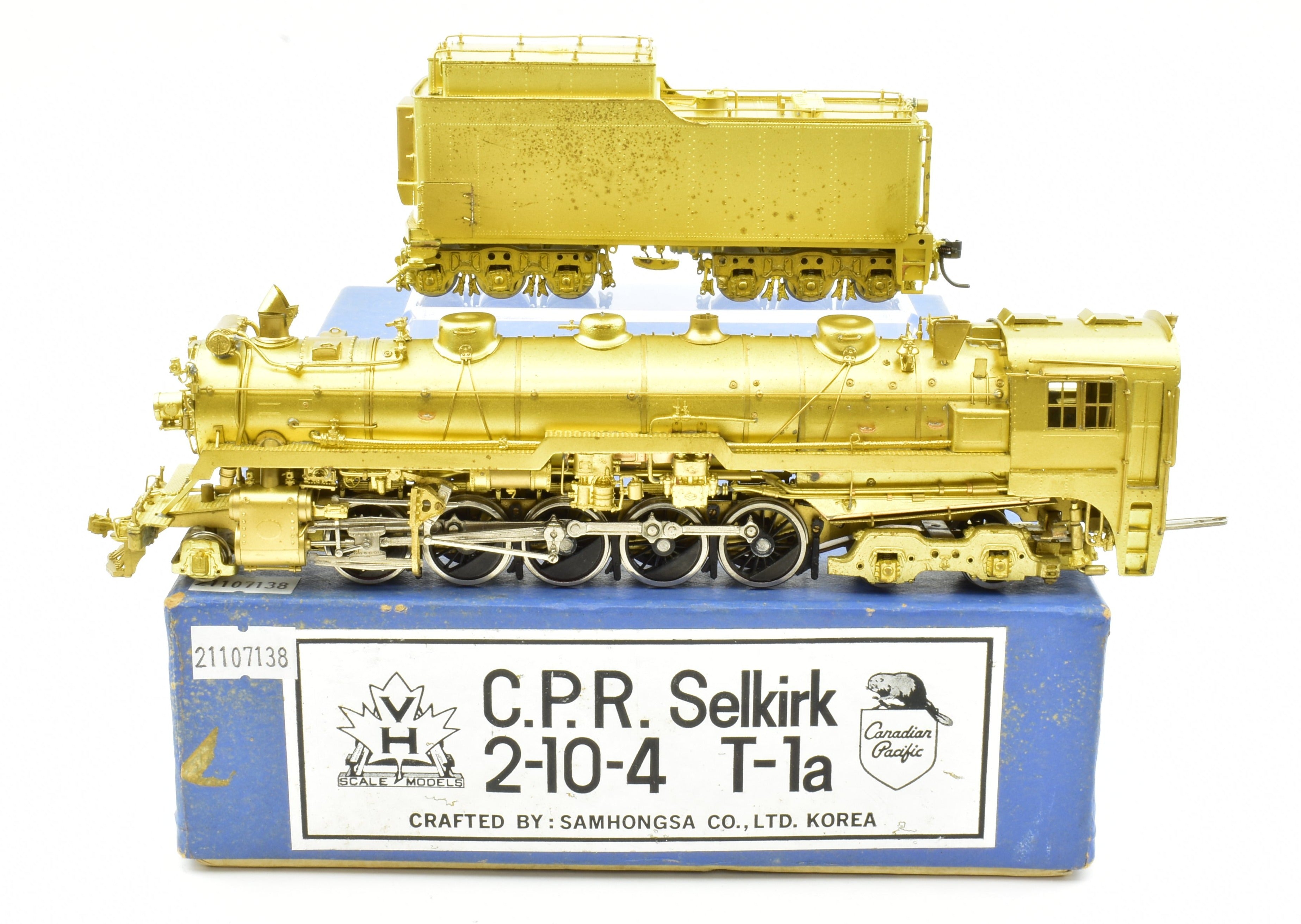 HO Scale Brass Model Train - Van Hobbies CPR Canadian Pacific Railway T-1a 2-10-4 Selkirk Locomotive