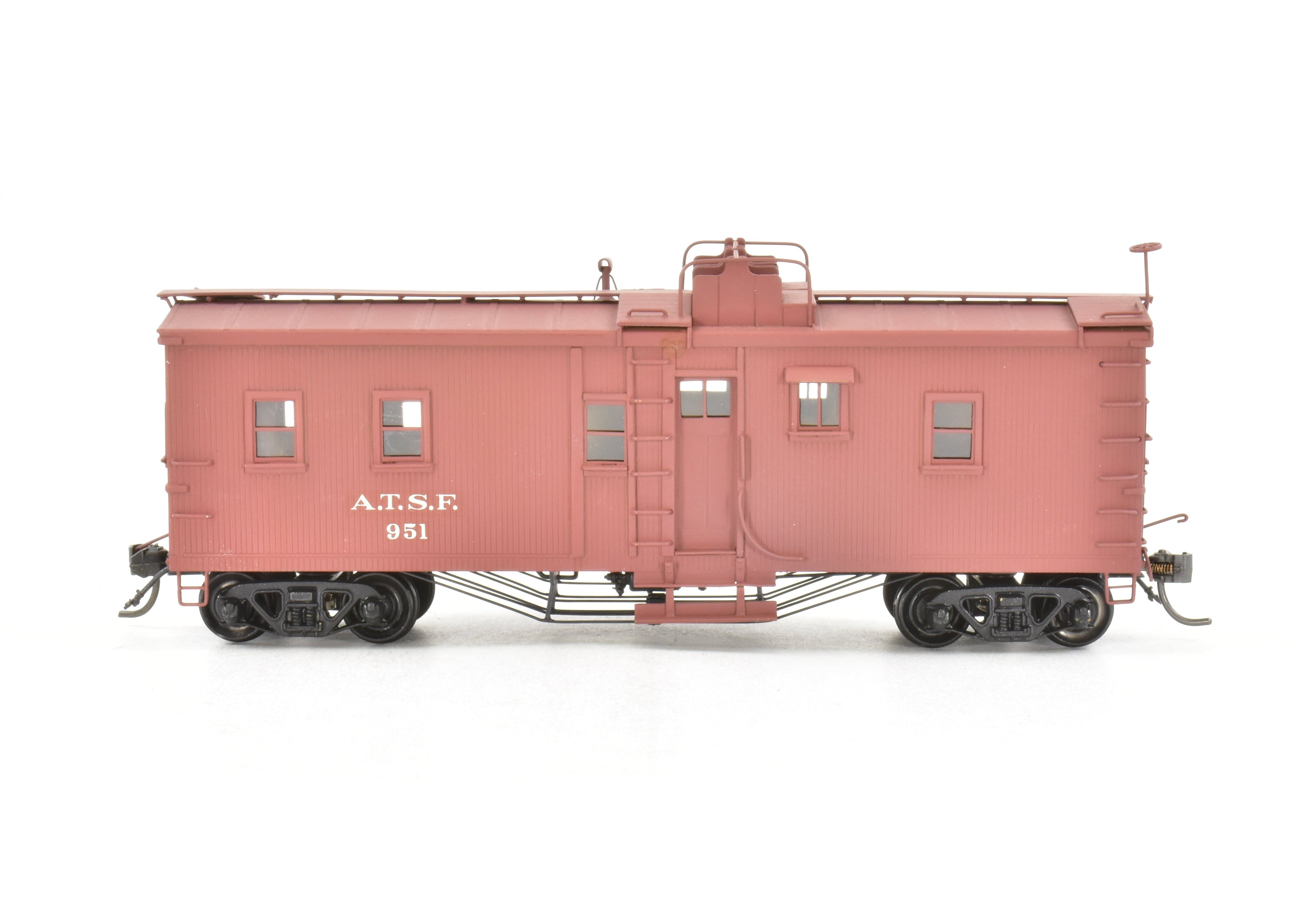 HO Scale Brass Key Imports ATSF - Santa Fe Open Air Seats Hollywood Caboose Professionally Painted Model No. 951