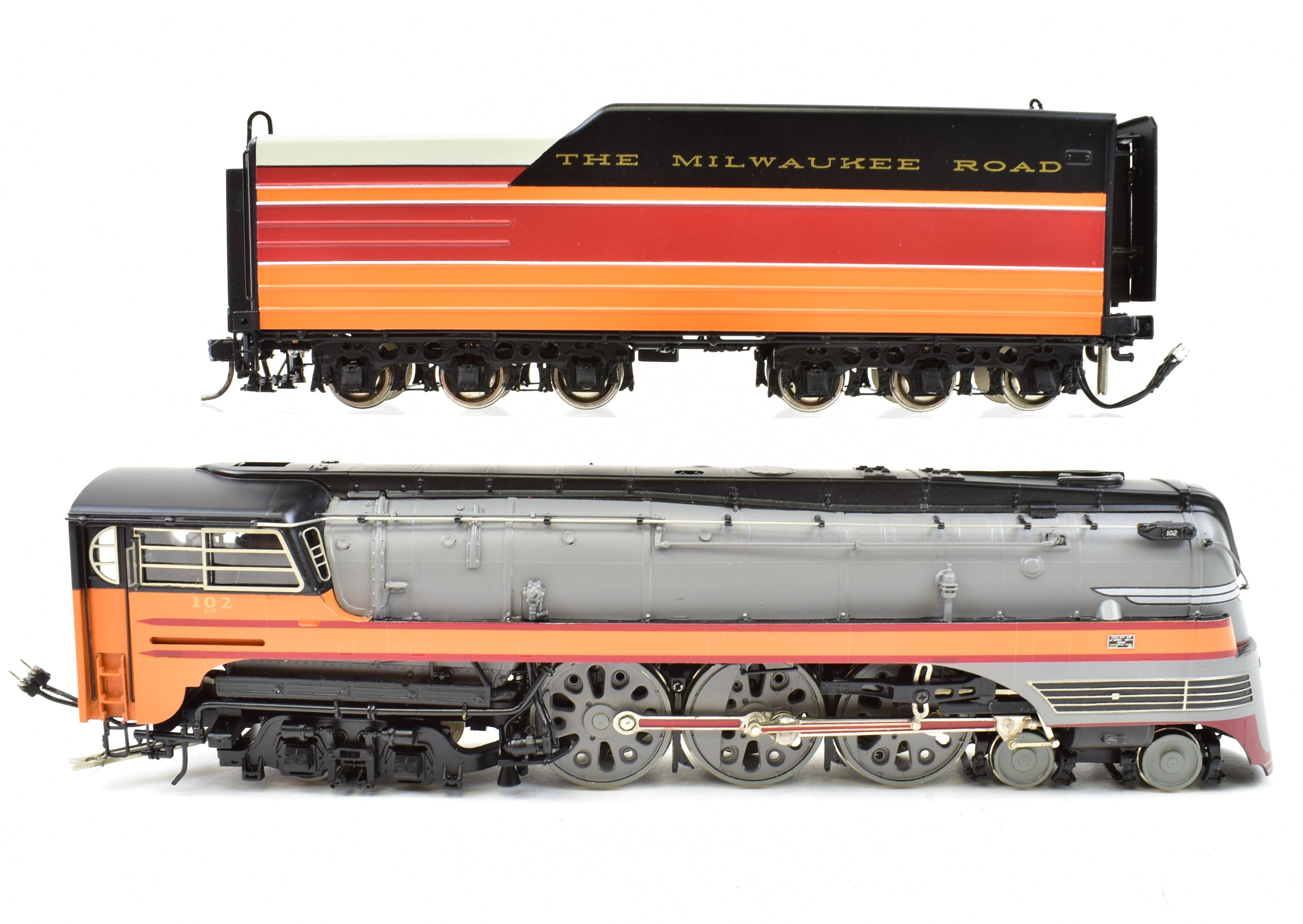 HO Scale Brass Precision Scale Co. Model Train - Milwaukee Road 4-6-4 F-7 Hudson Steam Locomotive As Built #102