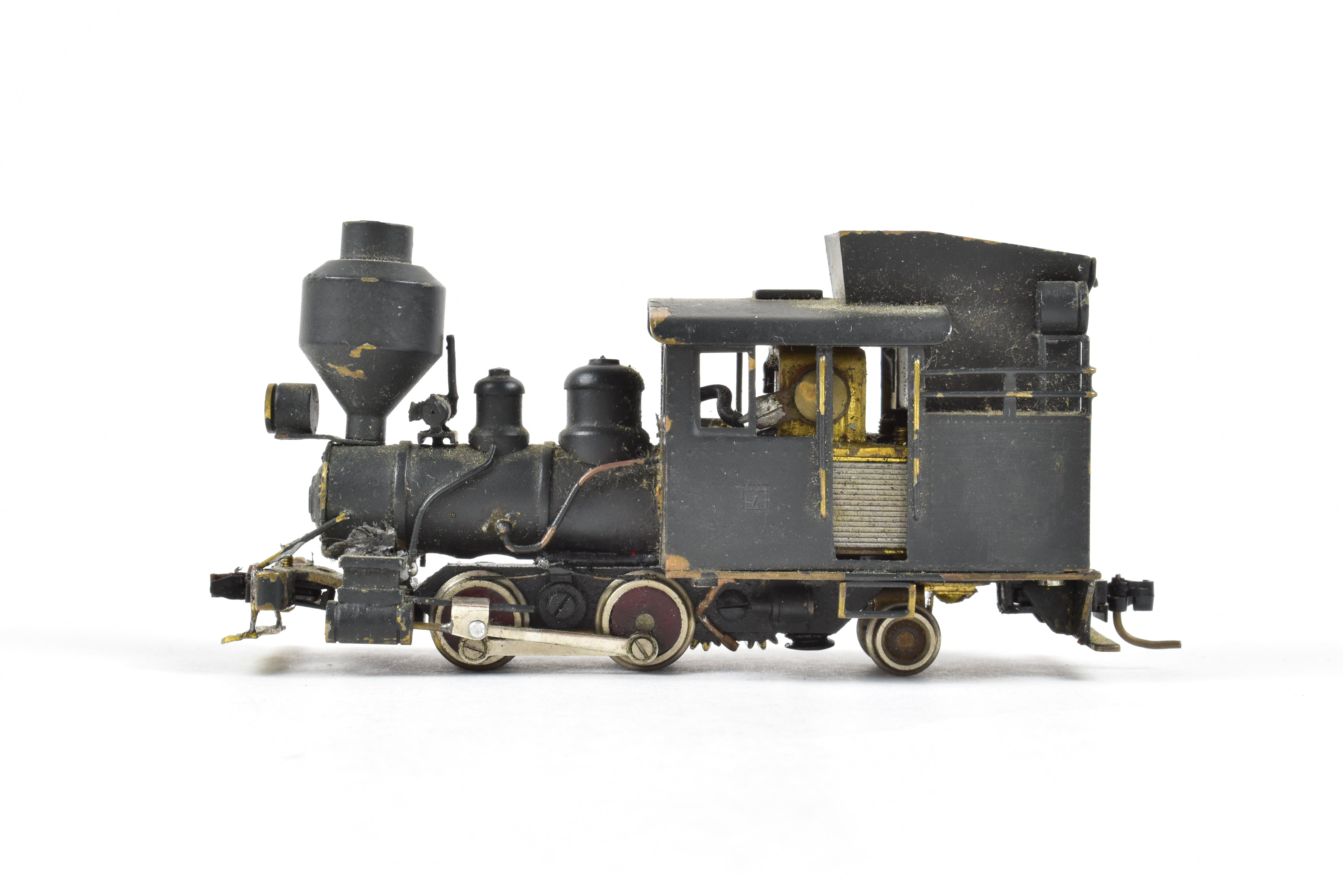 HOn3 Scale Brass Westside Model Co. Custom Painted Baldwin 0 - 4 - 2T Logging Locomotive Model with Various Road Features, Sold As - Is