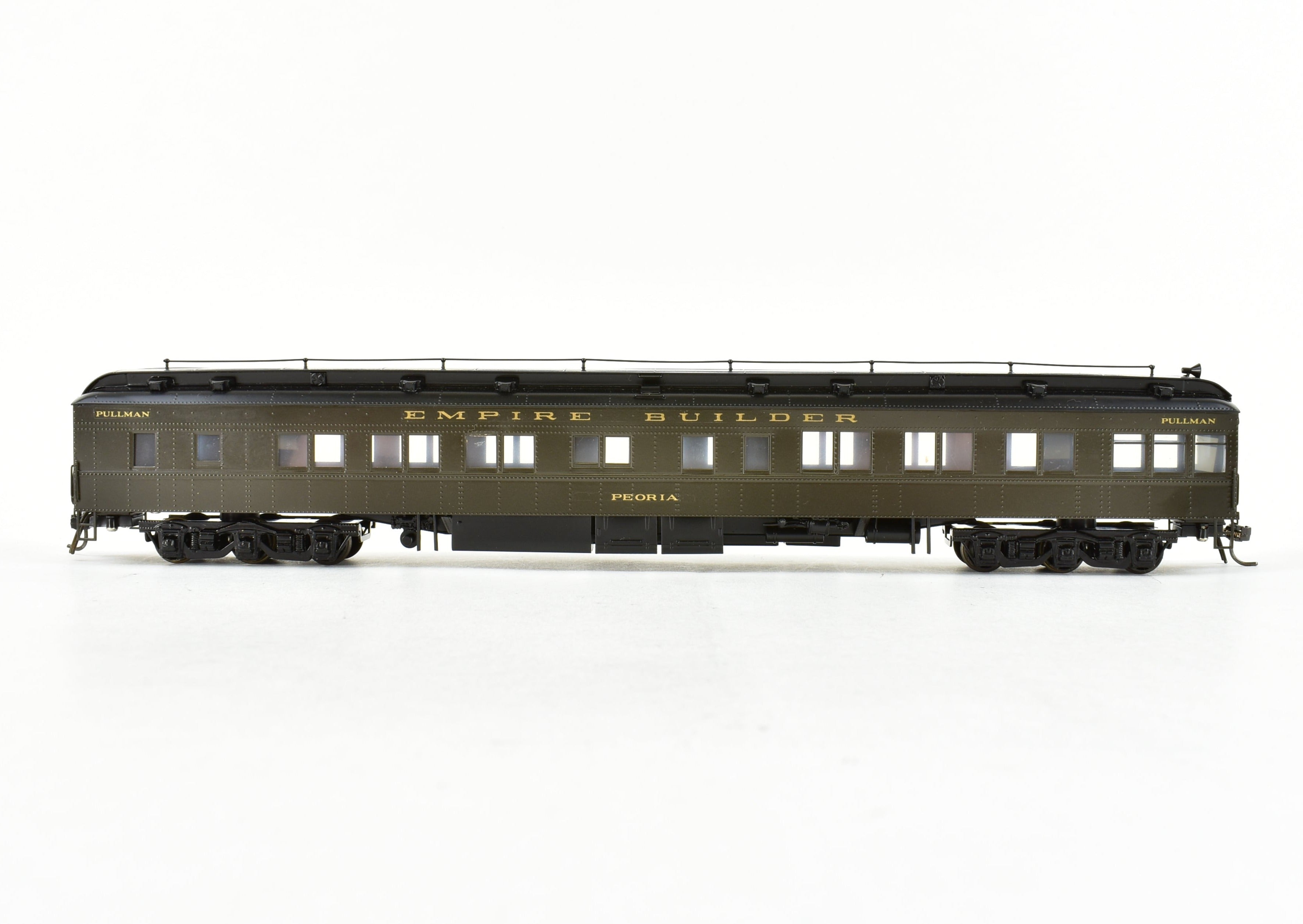 HO Scale Brass Model Train - Oriental Limited GN, Great Northern 1935 Empire Builder Observation Lounge Cars 1071 - 1075 CP Peoria
