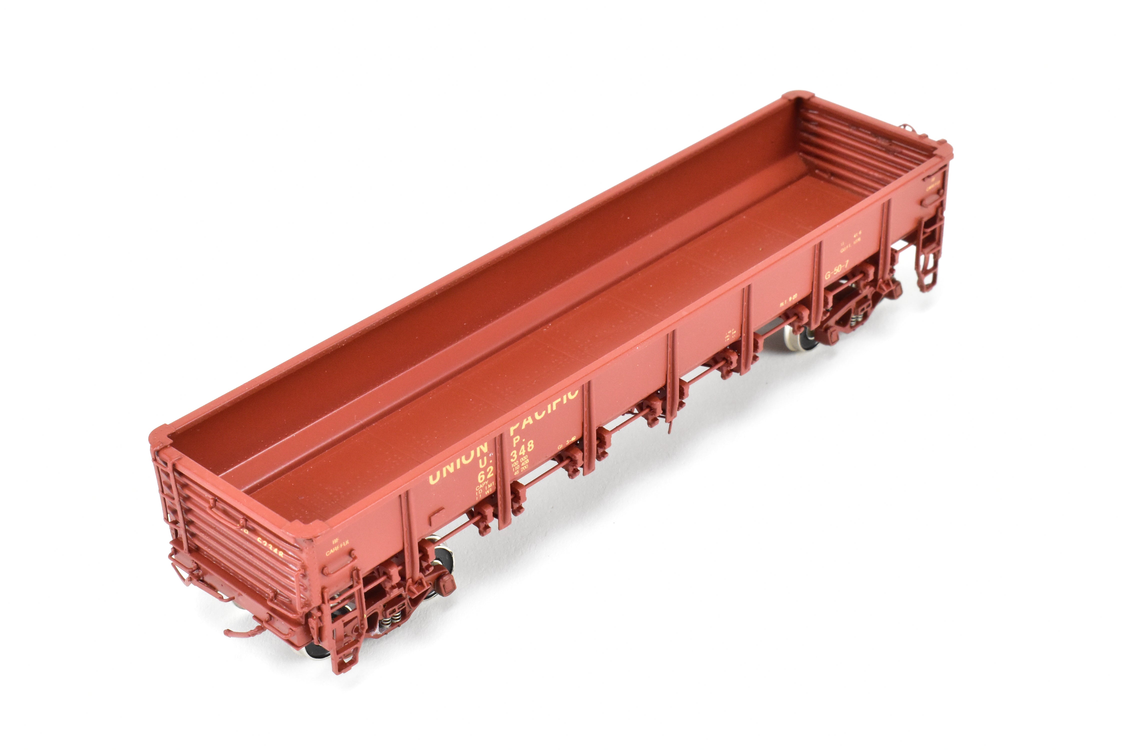 HO Scale Brass Challenger Imports Union Pacific Class G50 - 7 Drop Bottom Gondola Model, Version 2 with Rivet Side Sheets, Factory - Painted and Numbered FP #62348