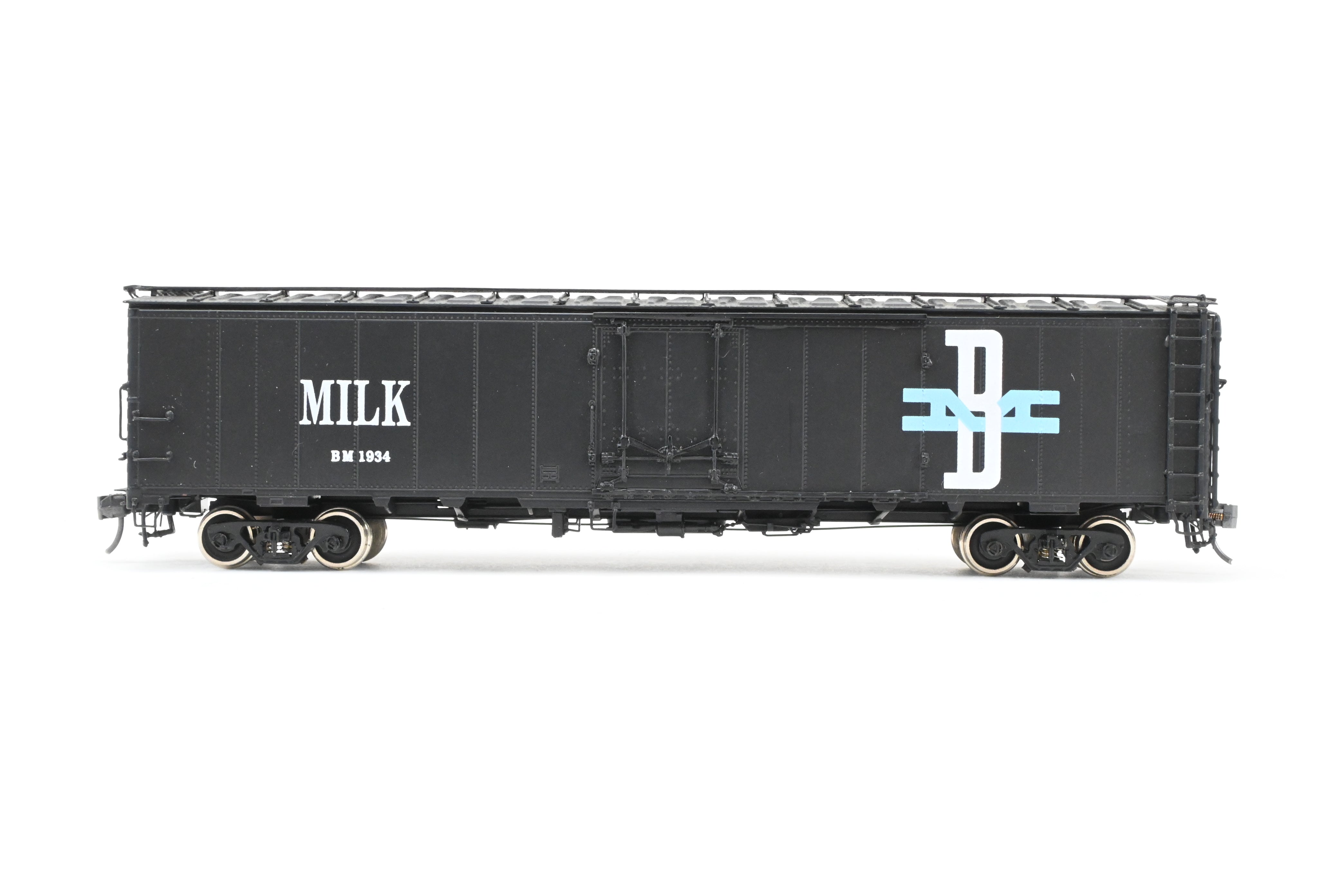 HO Scale Brass CIL - Challenger Imports Boston & Maine 52-Foot Steel Milk Center Plug Door Freight Car Model No. 1934