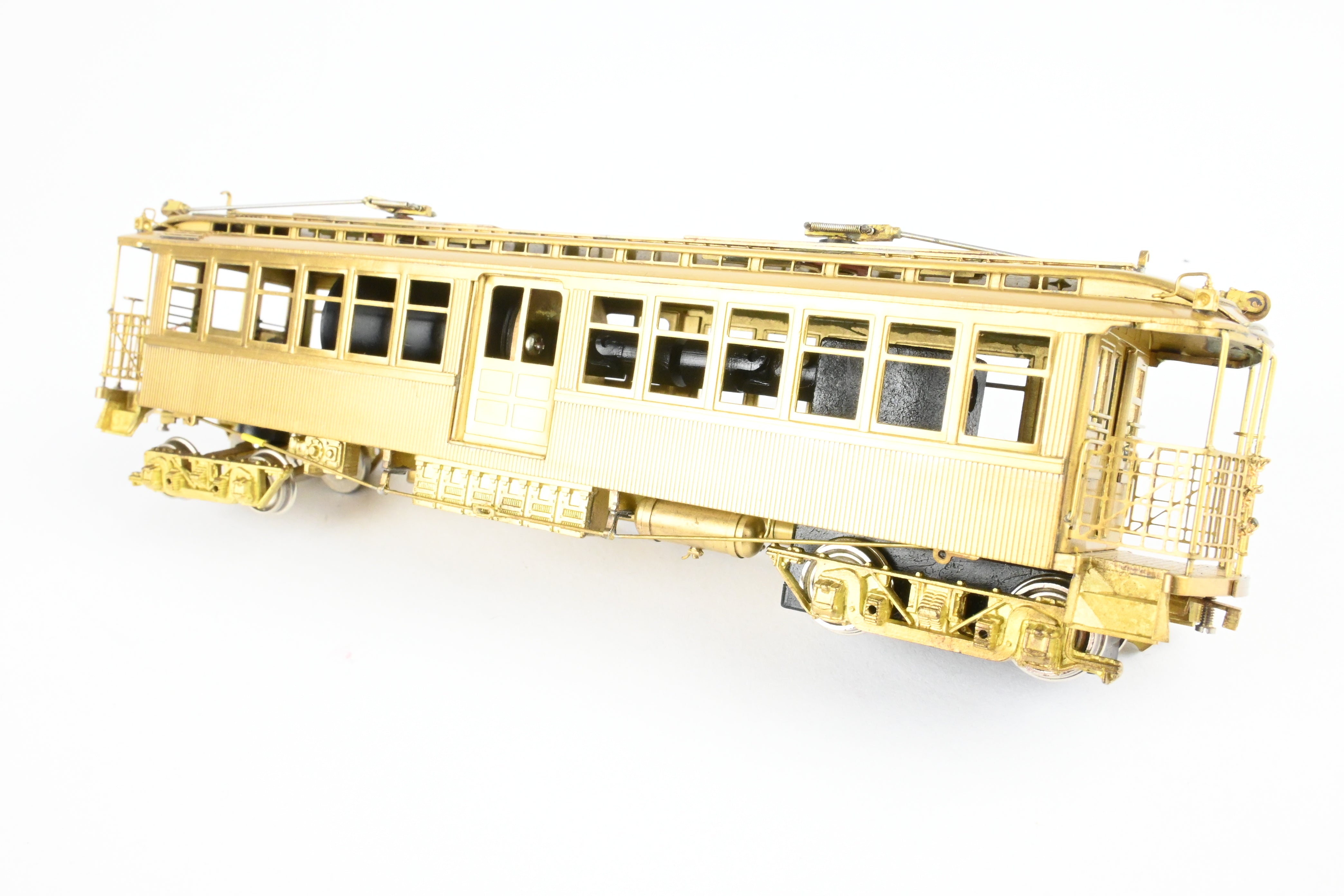 High - Quality HO Scale Brass Model Train Set by WP Car Corp. - Brooklyn Rapid Transit/Brooklyn Union Elevated 1200 Equipped with Trolley Poles