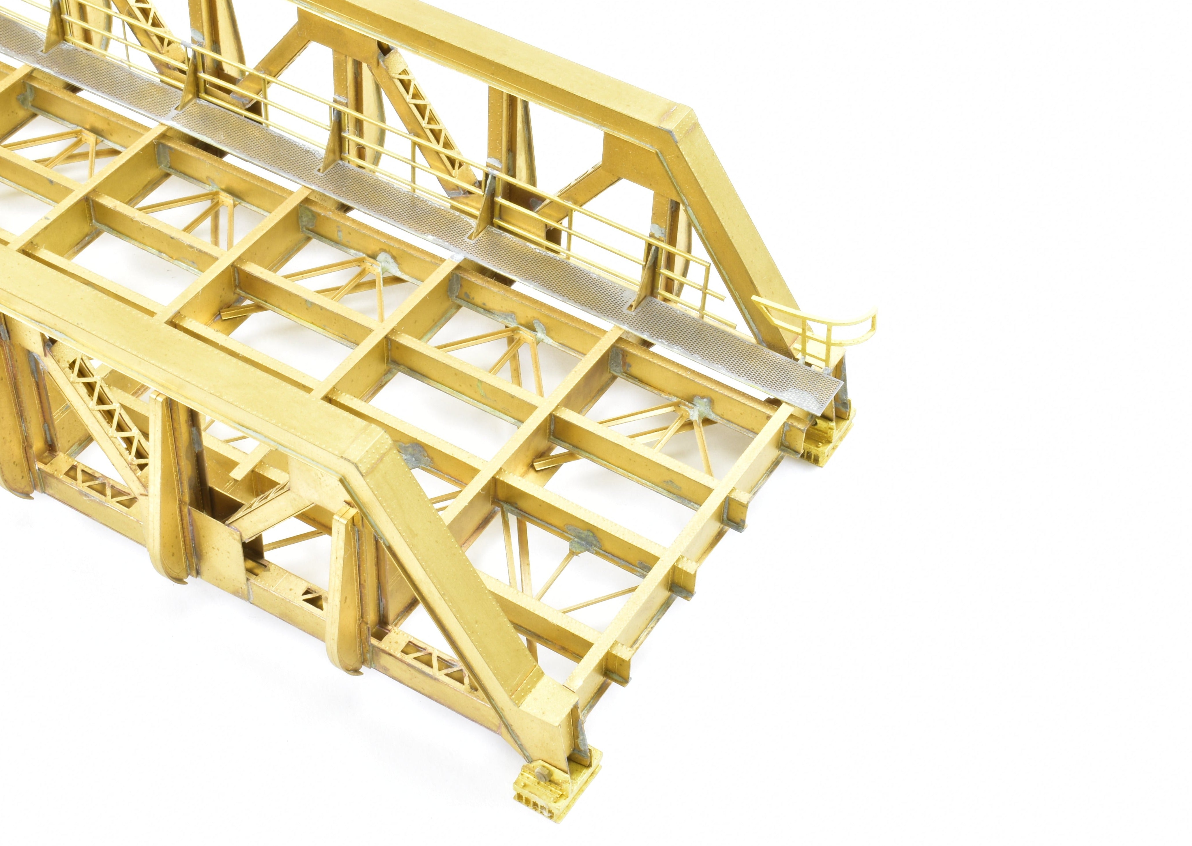 HO Scale Brass Overland Models, Inc. Pony Truss Thru Bridge 93 2-Track Type with Additional Braces for Model Railroads