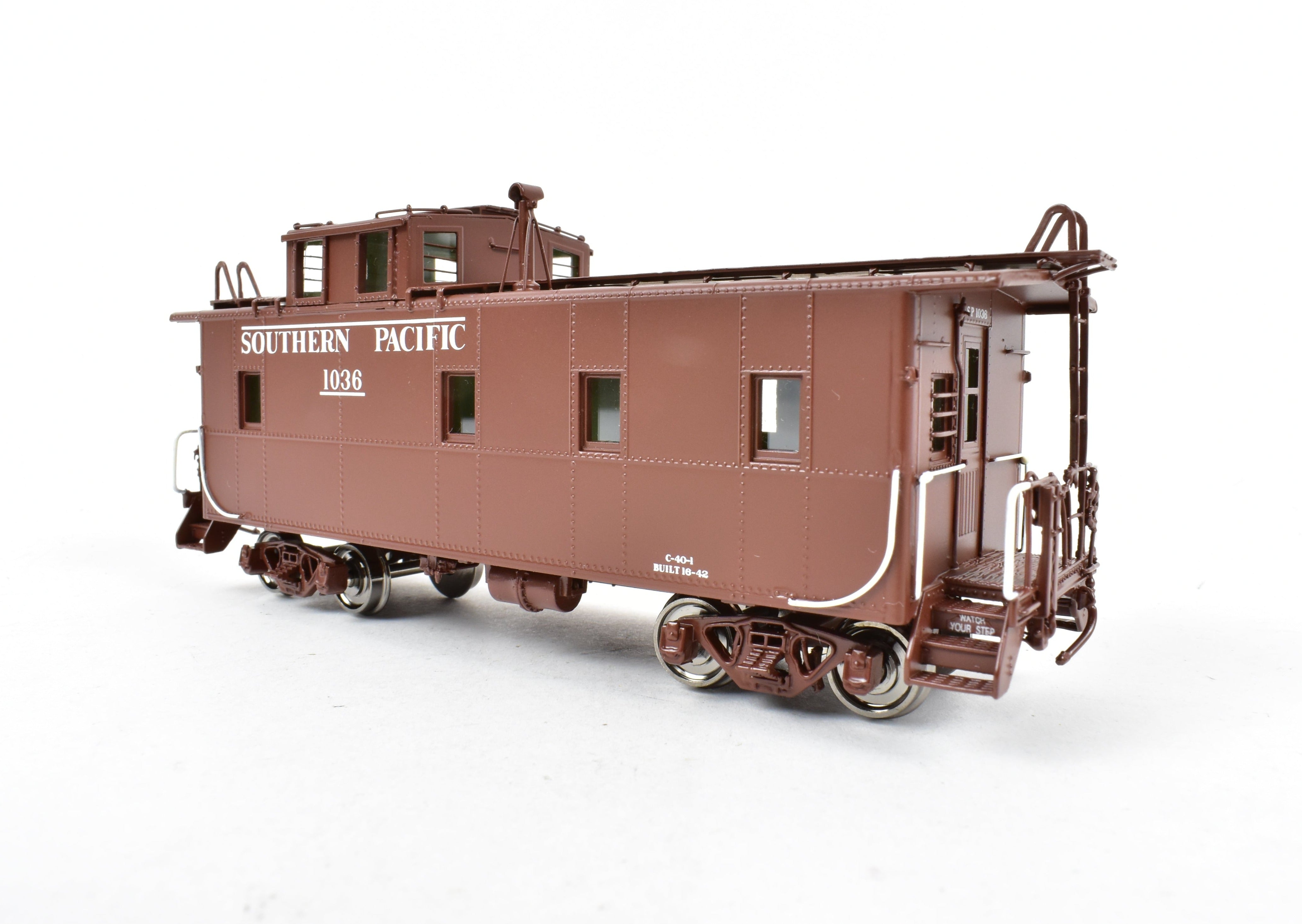 HO Scale Brass Southern Pacific Riveted Steel Caboose C-40-1 FP No. 1036 by Challenger Imports