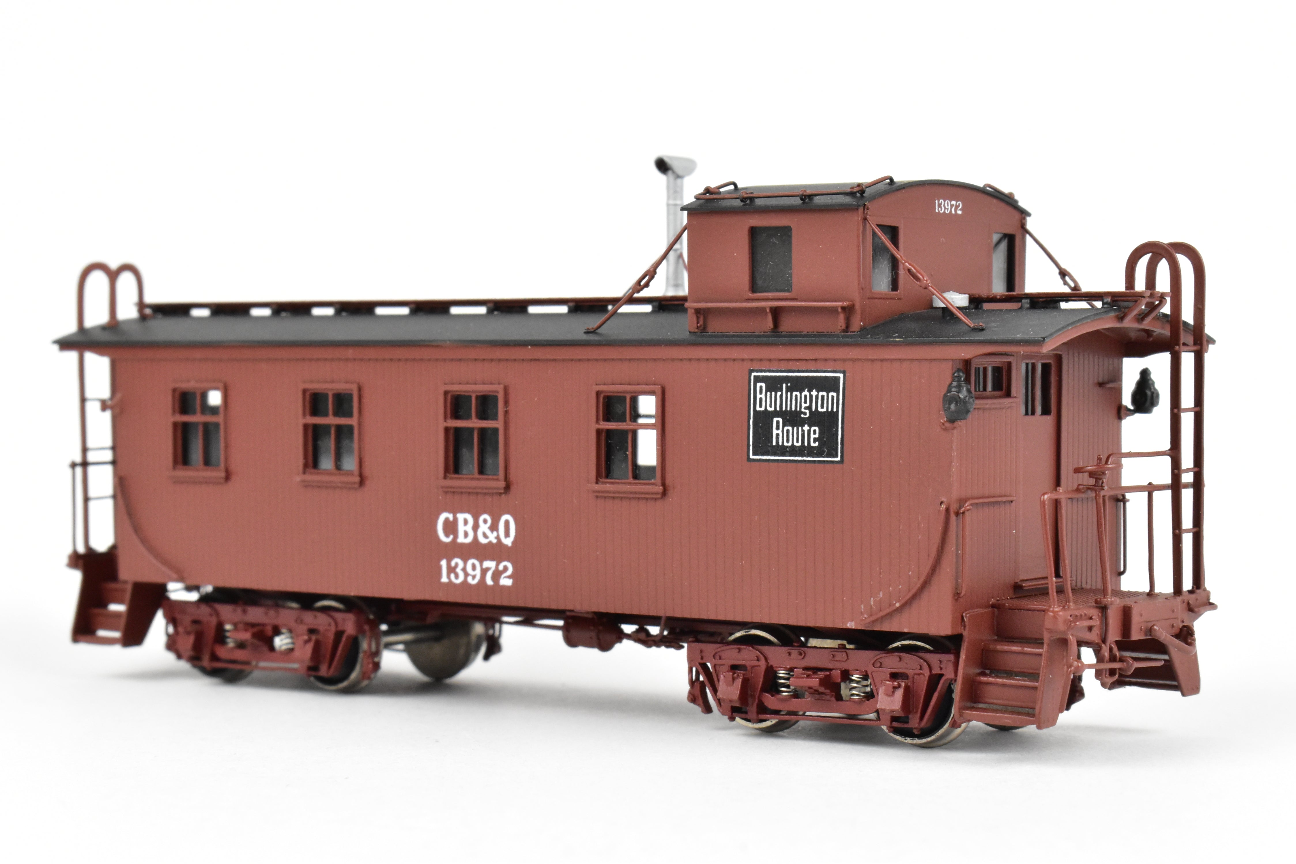 1997 HO Brass Challenger Imports Burlington Route 30 ft Wood Waycar No. 13972