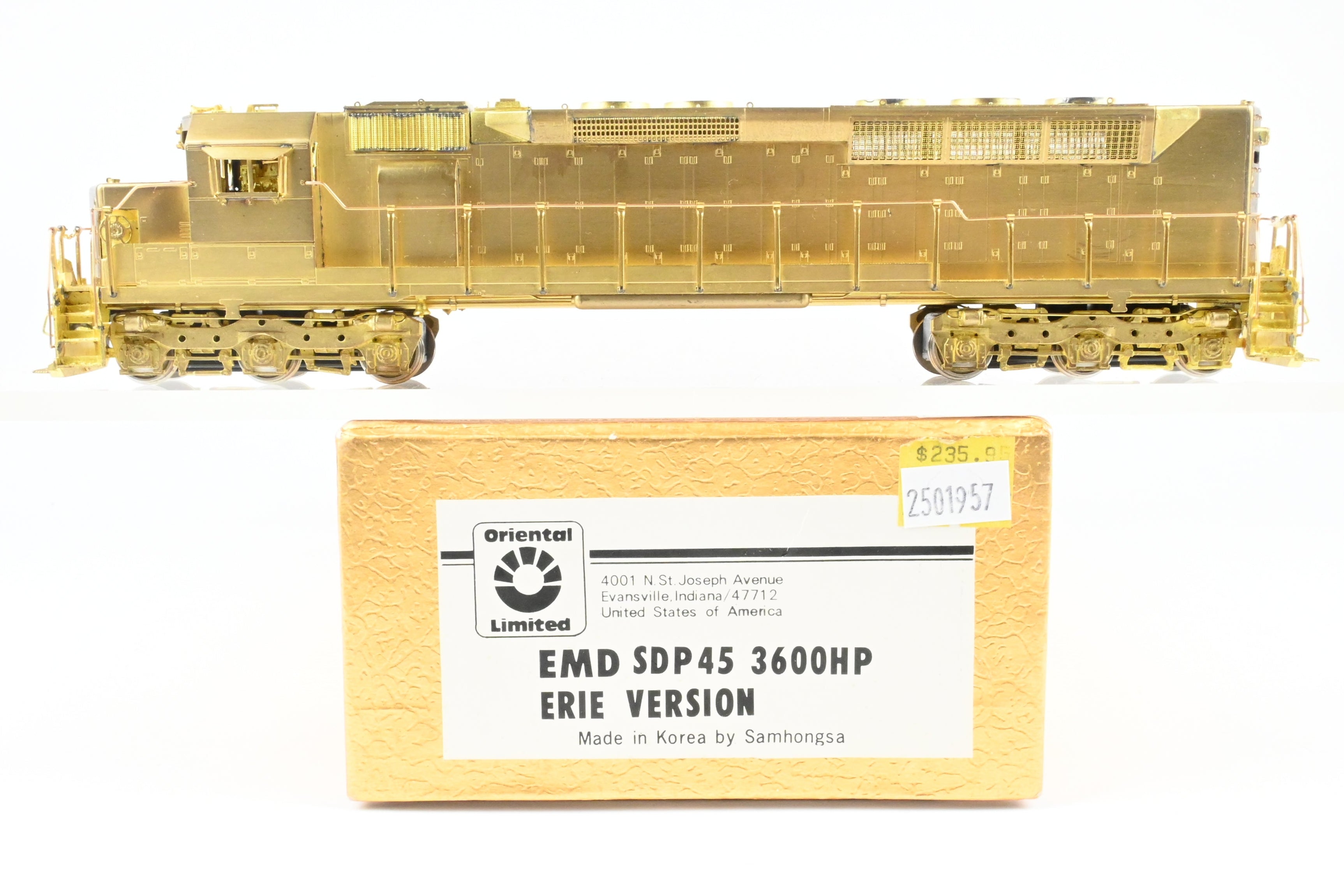 HO Scale Brass Erie Version EMD SDP45 3600 HP from Oriental Limited