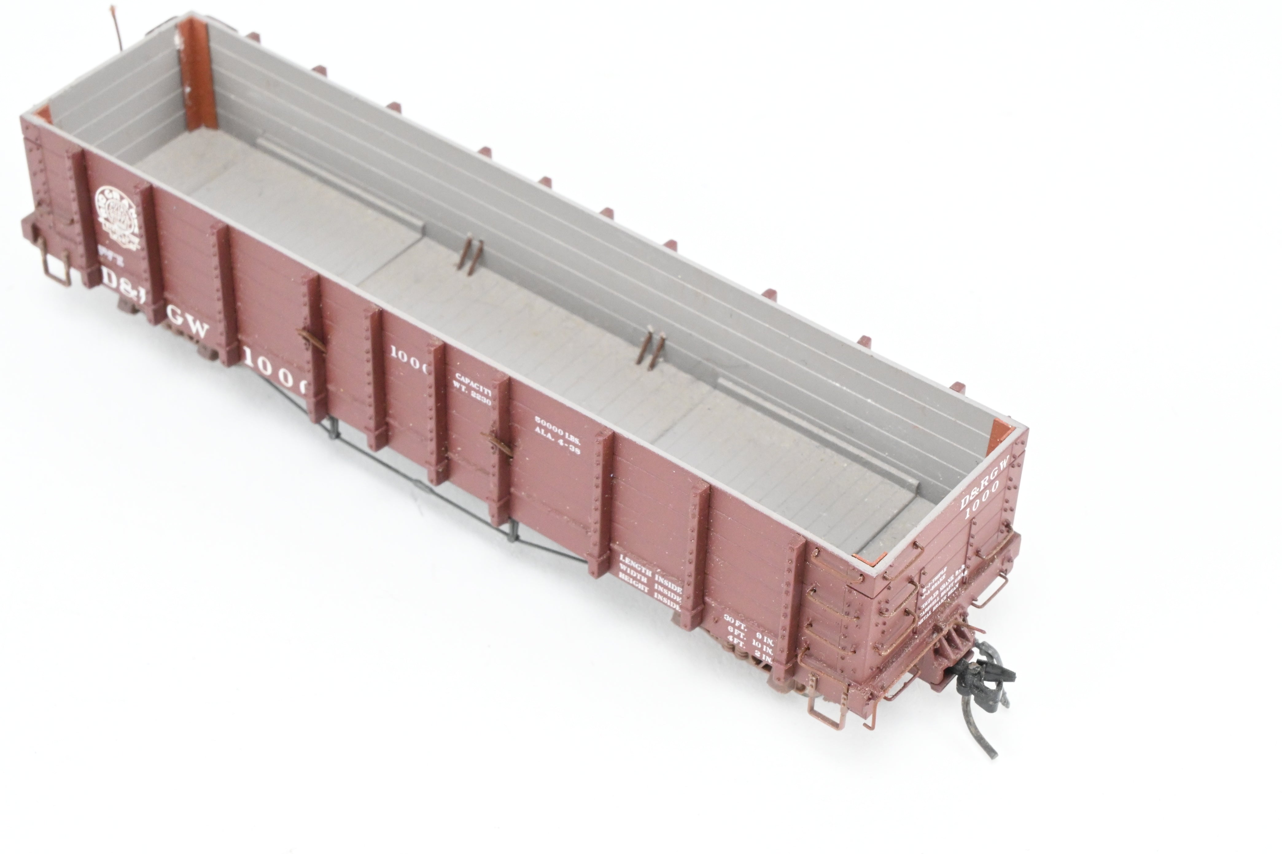 HOn3 Scale Blackstone Models D&RGW - Denver & Rio Grande Western High Side Gondola Model with Moffat Tunnel Herald No. 1000 and Missing Brake Wheel for Model Train Enthusiasts