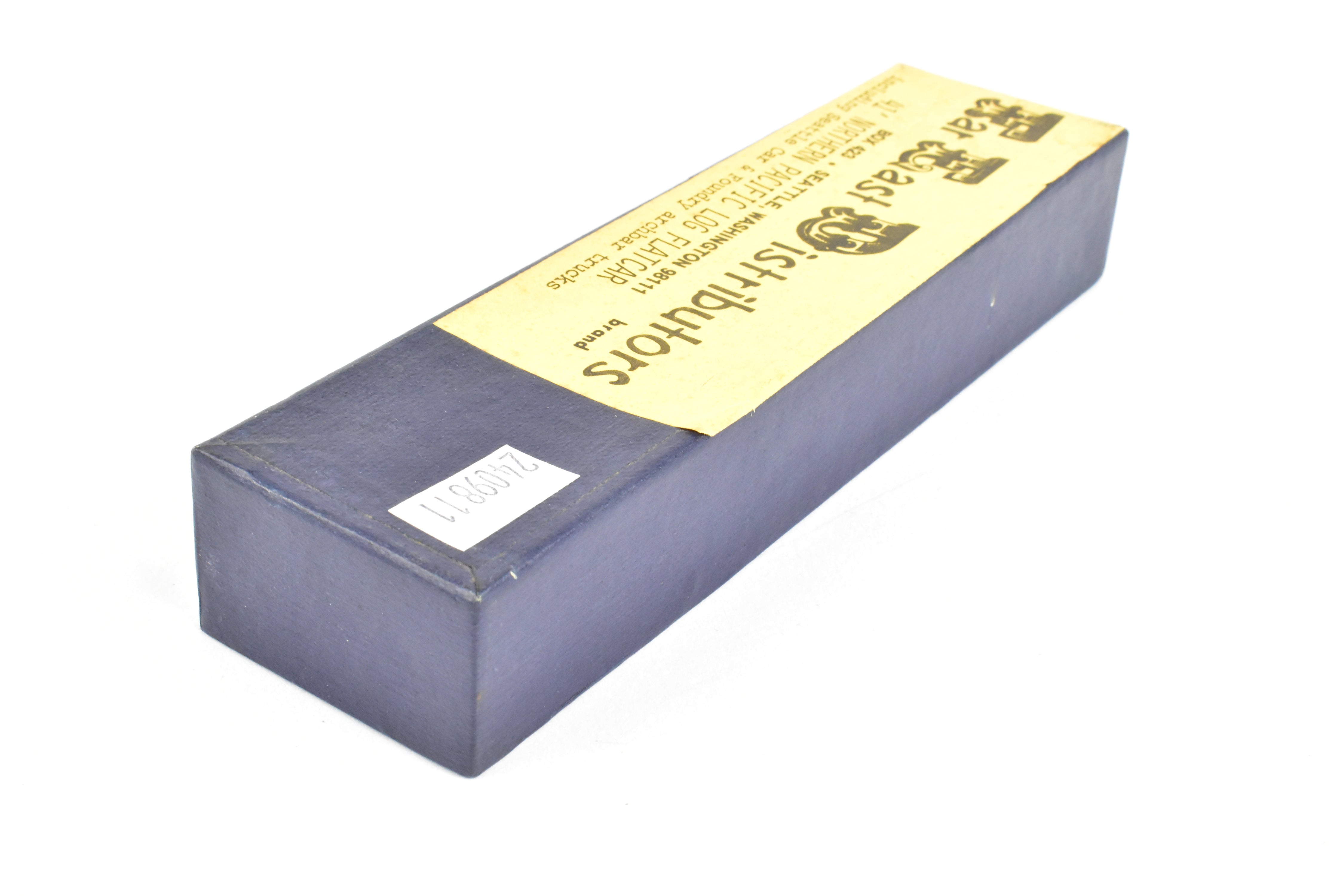 HO Scale Brass Model Train Log Car by Far East Distributors - Northern Pacific 41-Foot Log Car with Seattle Car & Foundry Archbar Trucks