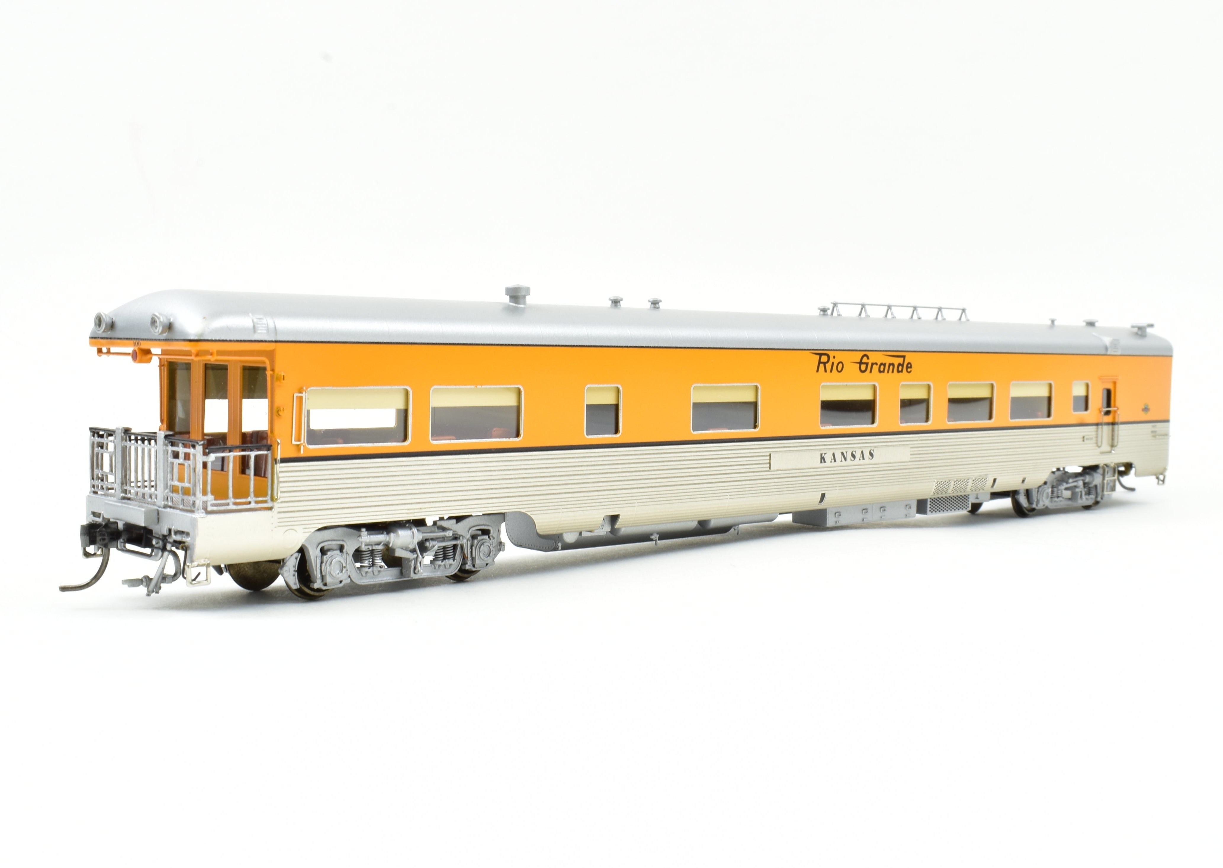 HO Scale Brass Division Point (D&RGW - Denver & Rio Grande Western) Lightweight Business Car with Kansas Factory Paint, Ideal for Model Train Enthusiasts