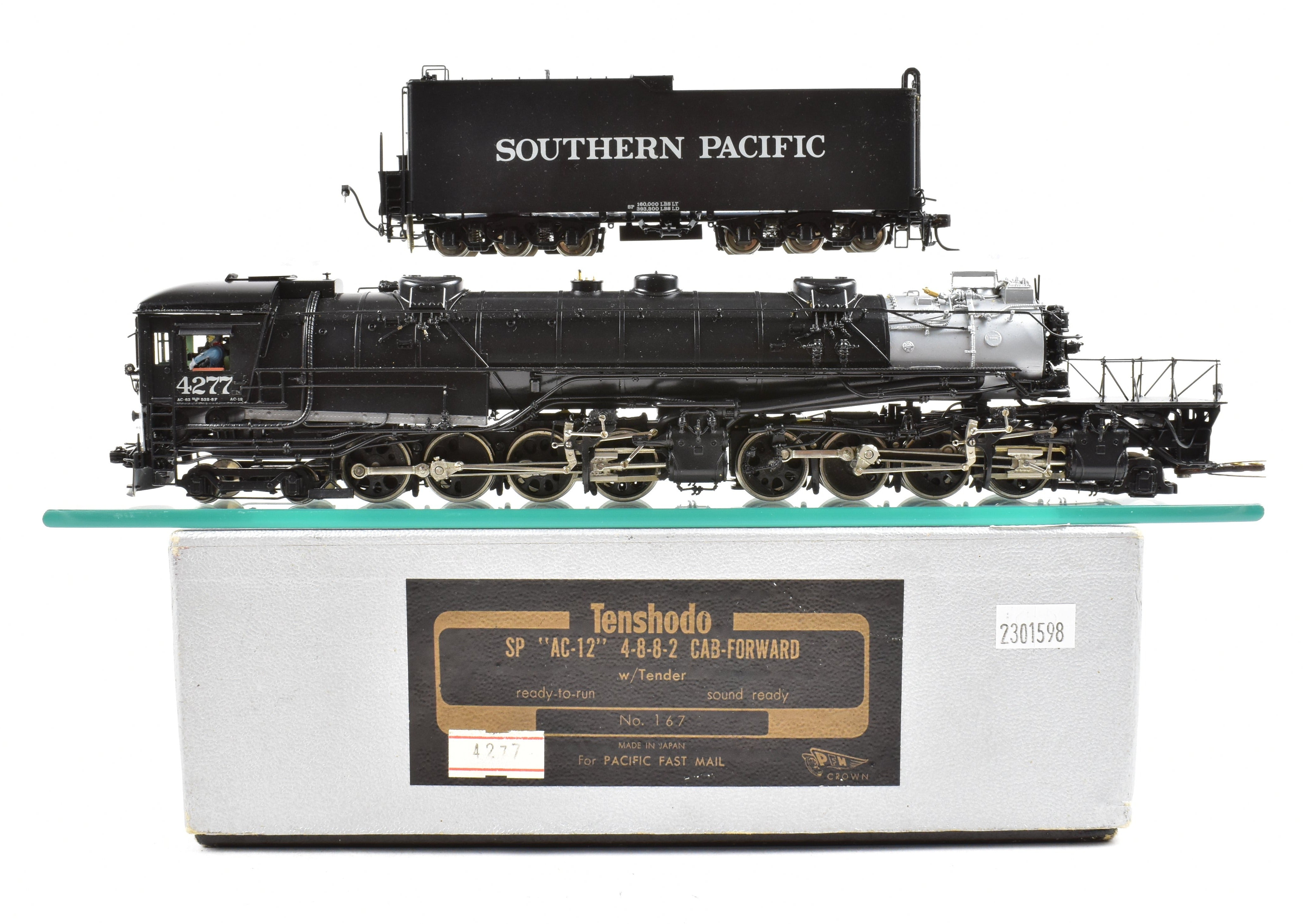 1974 HO Brass Tenshodo SP Southern Pacific AC - 12 4 - 8 - 8 - 2 Cab Forward No. 4277 Factory Painted Crown Model