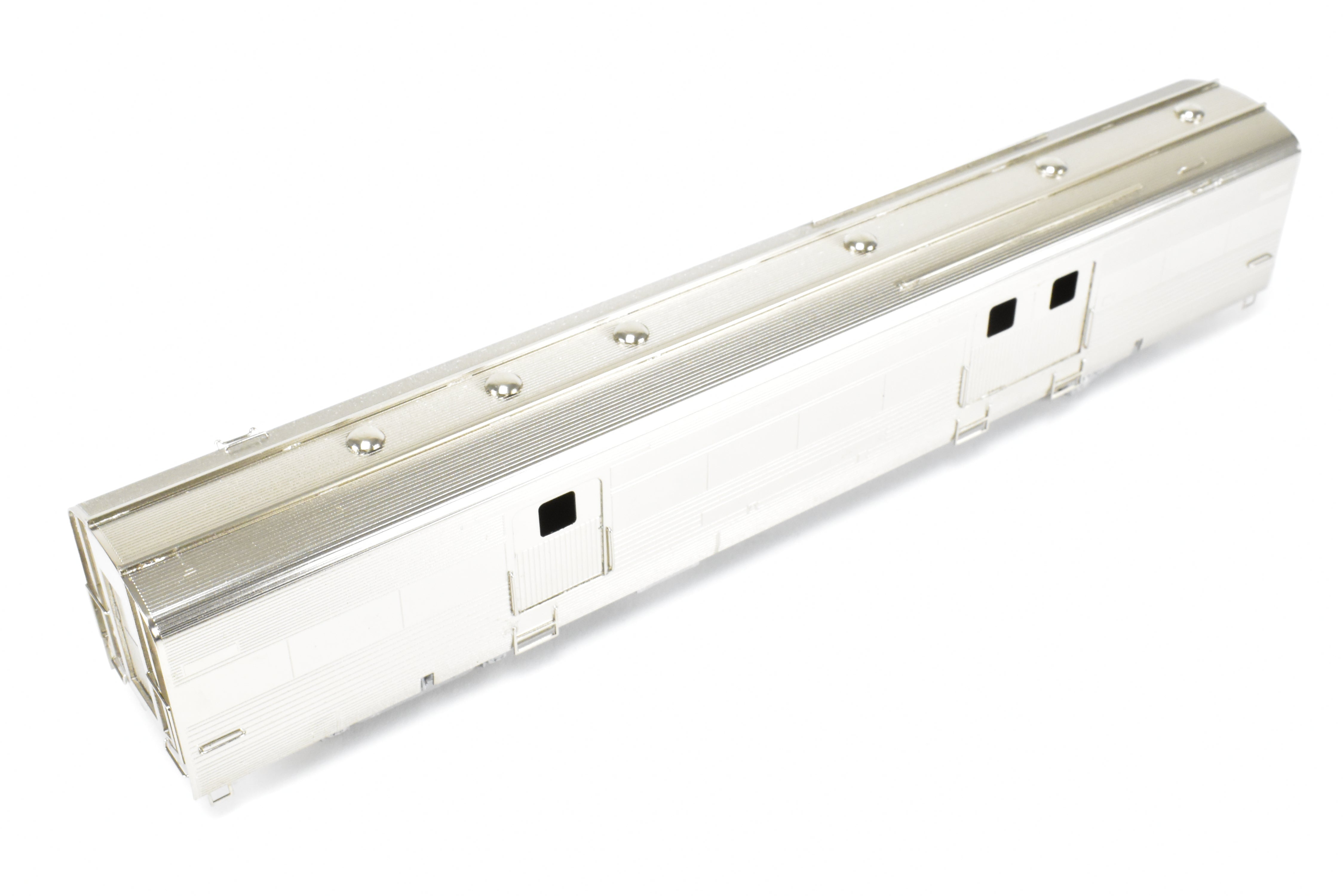 HO Brass Hi - Country California Zephyr Baggage Car with Plated Finish