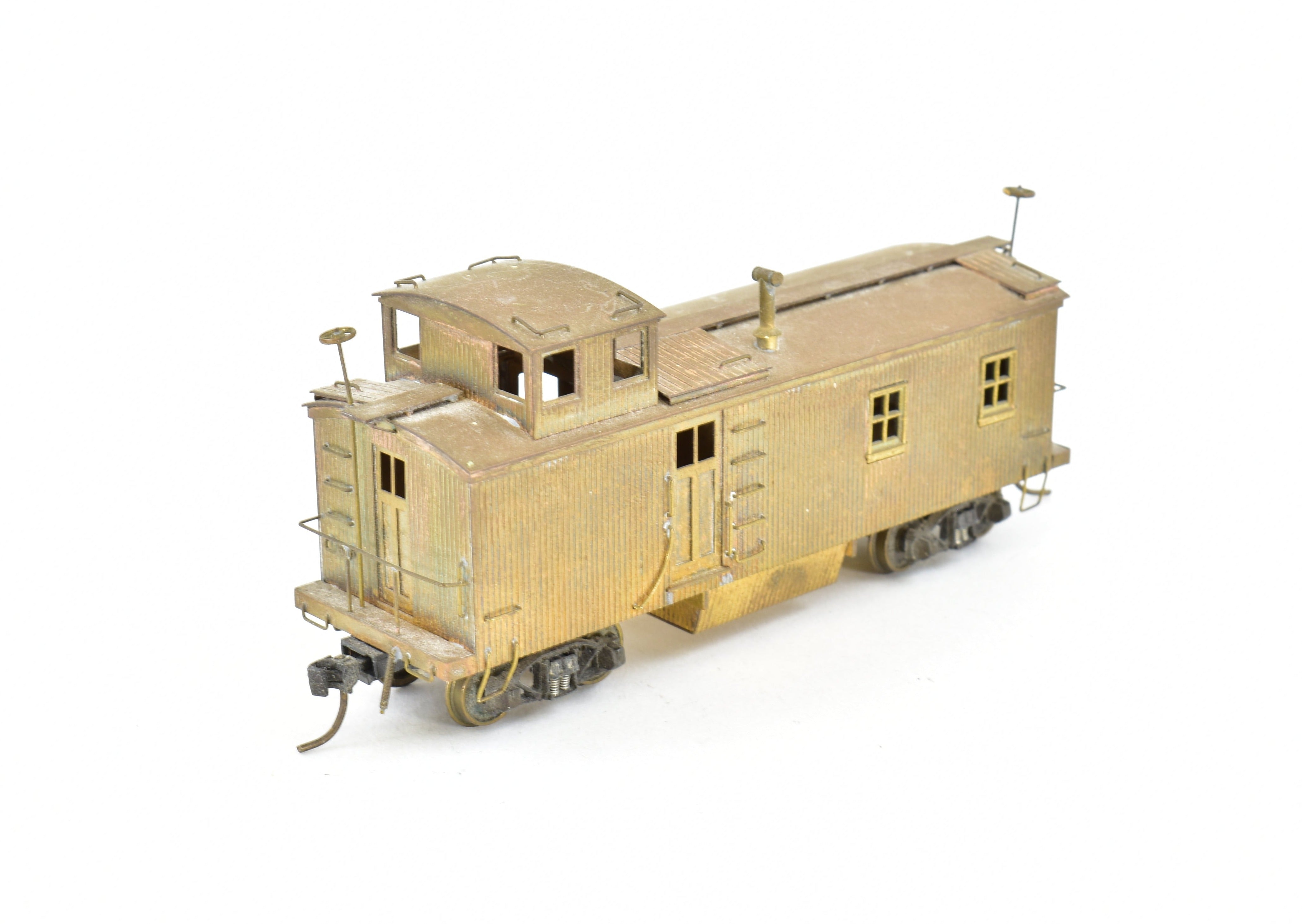 HO Scale Brass Model Trains by Trains, Inc. - ATSF Santa Fe Wood Blind End Caboose in AS-IS Condition