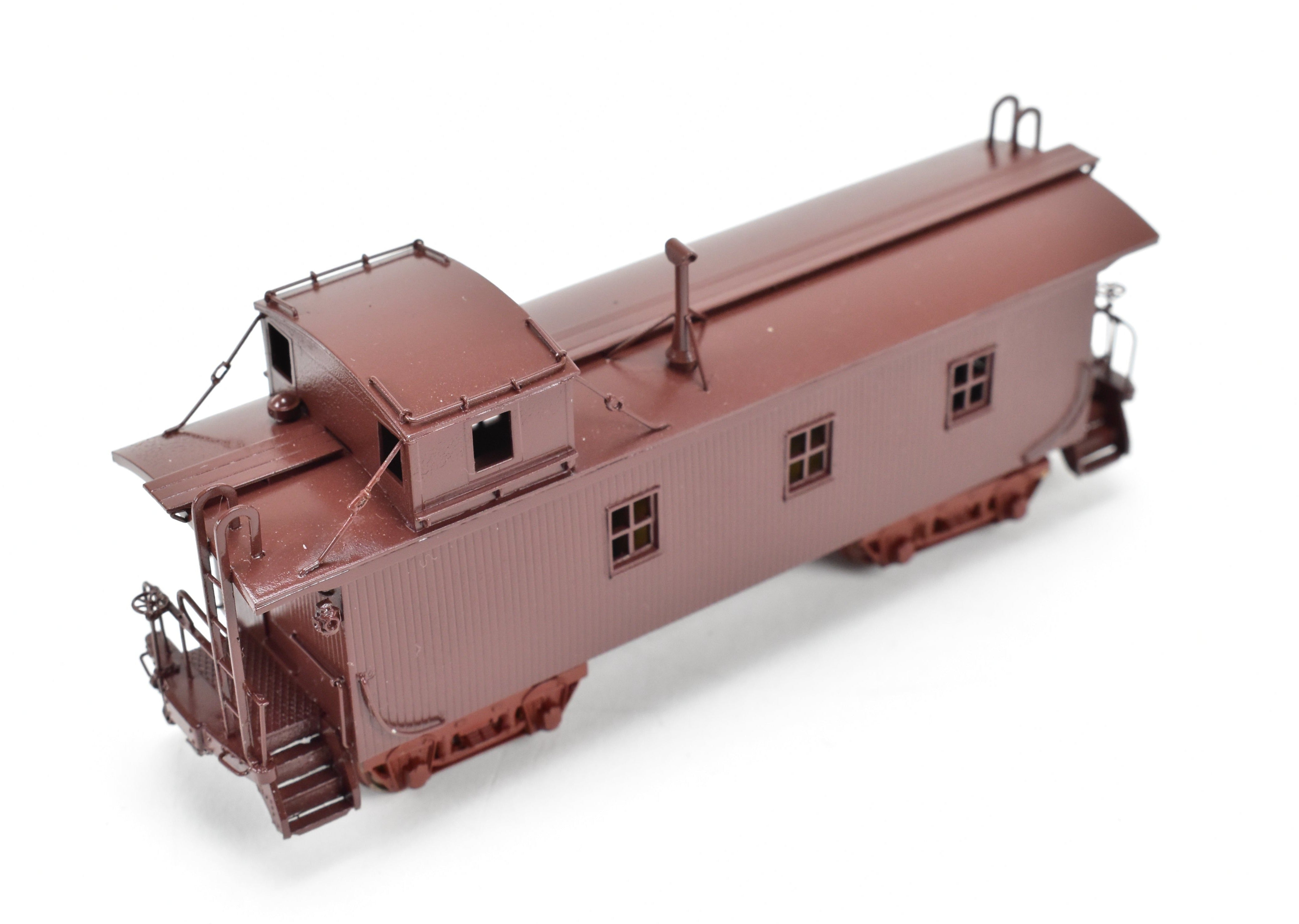 HO Scale Brass Model of Oriental Limited CB&Q - Burlington Route NE-9 Wood Caboose with No Lettering on Car Body