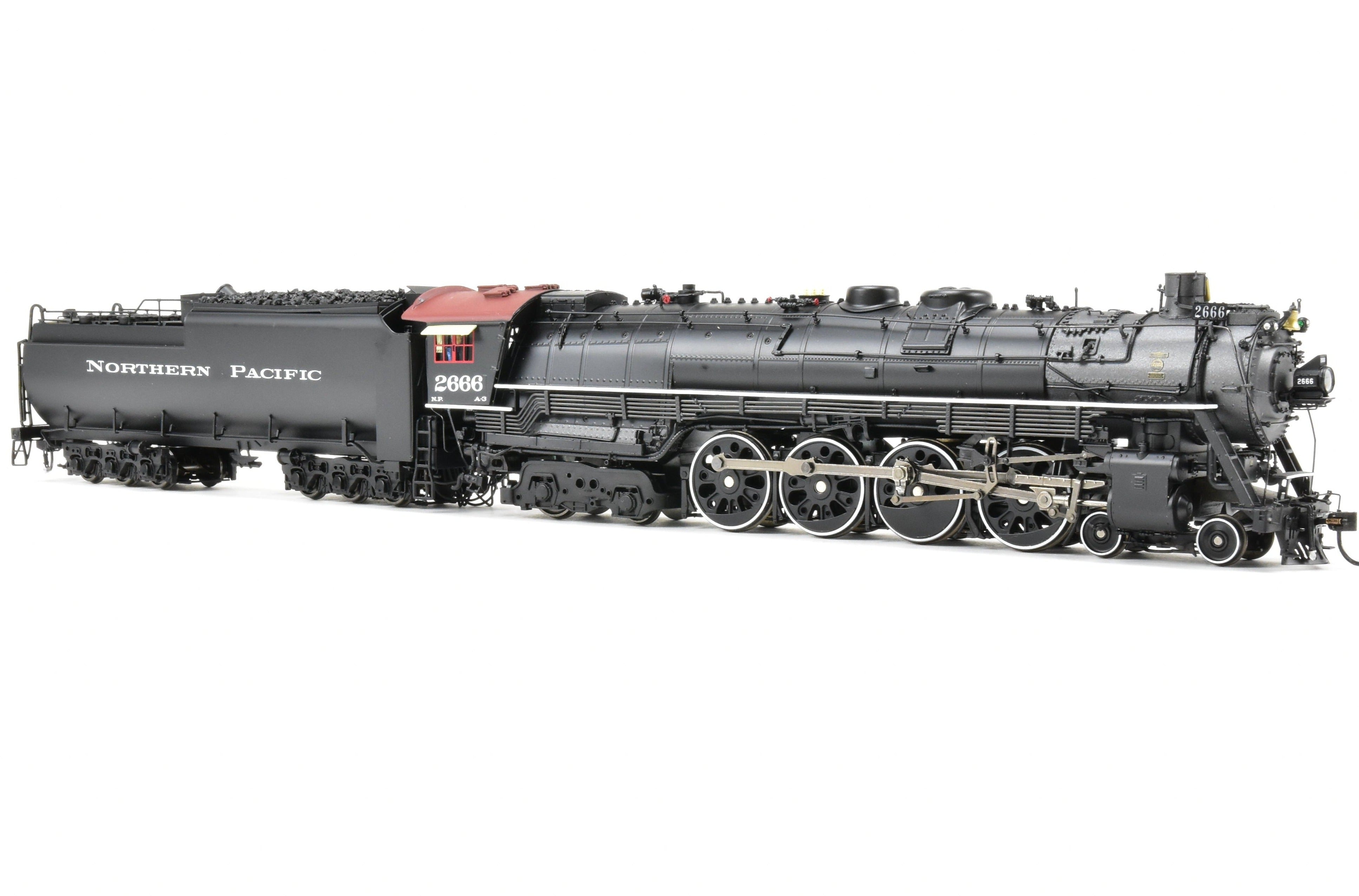 HO Scale Brass Hybrid Model Train by BLI - Broadway Limited Imports, NP - Northern Pacific A - 3 4 - 8 - 4 FP #2666 with Smoke and Paragon 4 Sound for Both DC and DCC Layouts