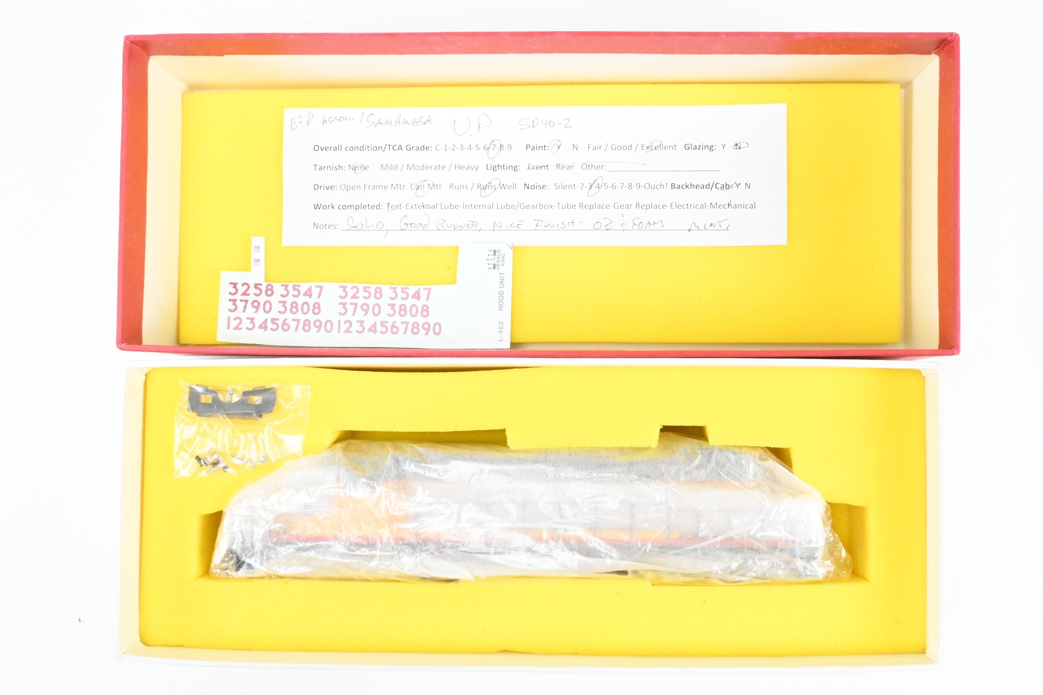 HO Scale Brass E&P Associates Union Pacific EMD SD40-2 Phase III Freight Locomotive Model, Factory Painted in UP Yellow and Gray, Lettered but Without Number
