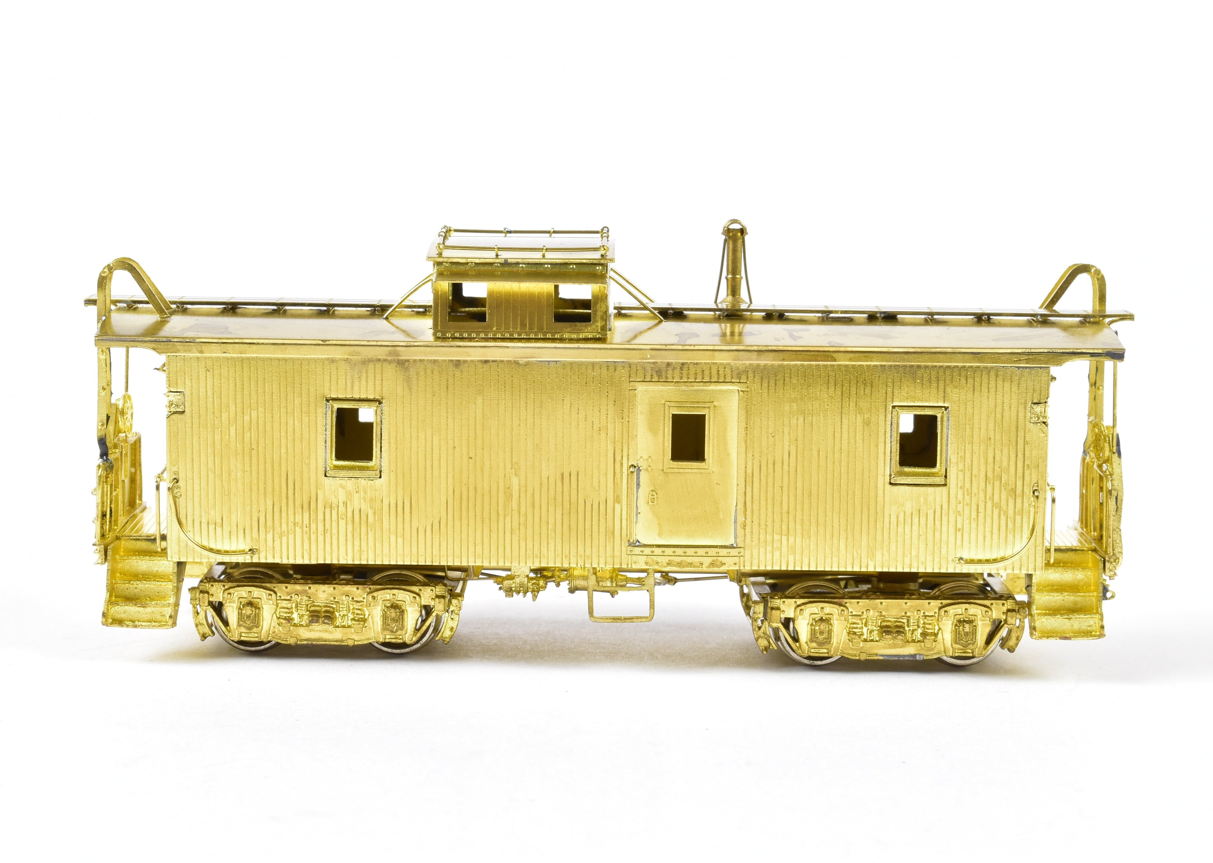 HO Scale Brass Model - OMI (Overland Models, Inc.) Union Pacific (UP) CA - 1 Wood Caboose Side Door with Modern Ends and Wood Beam Trucks for Model Trains