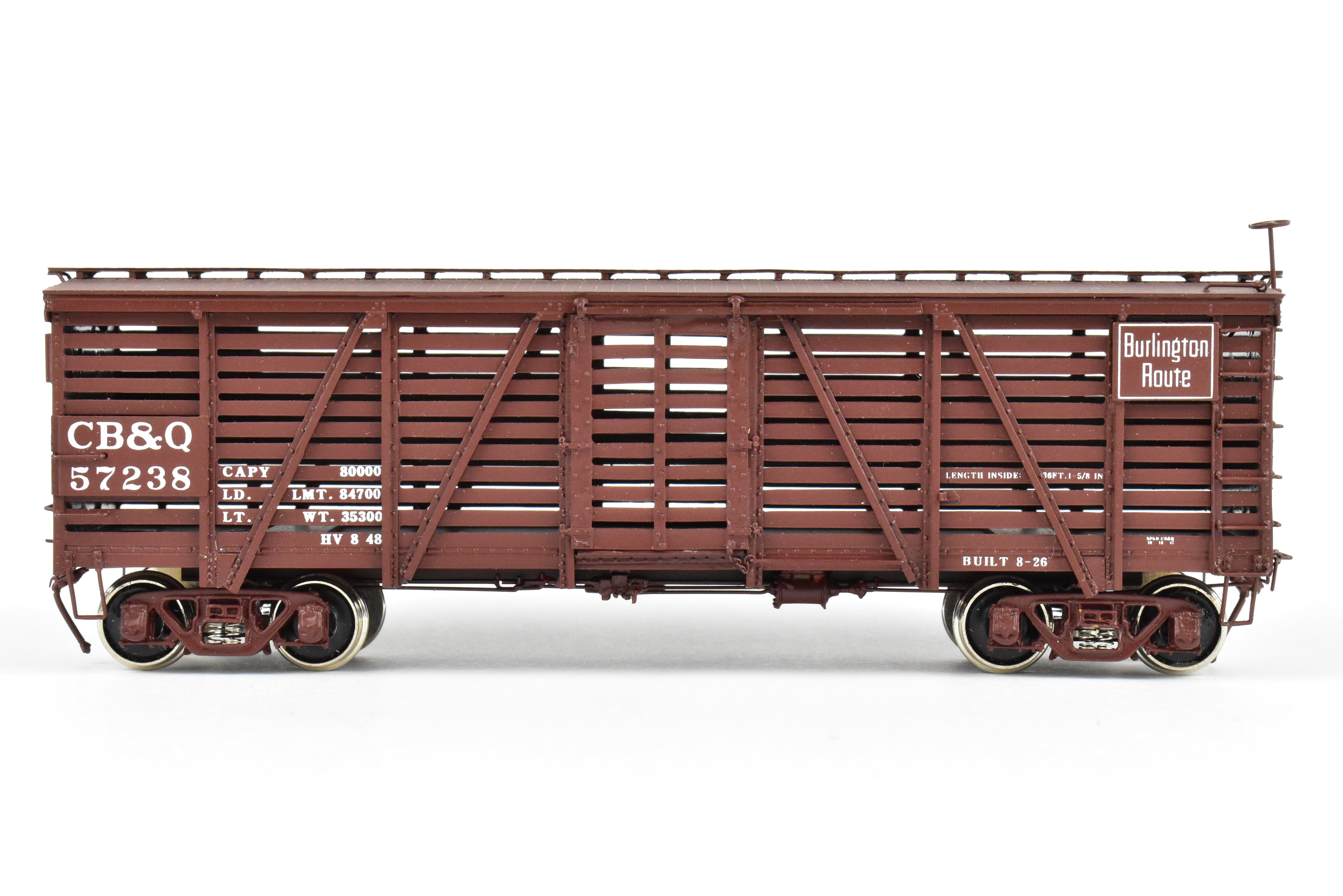 HO Brass CIL Challenger Imports CB&Q Burlington Route SM - 16 36' Stock Car #57238