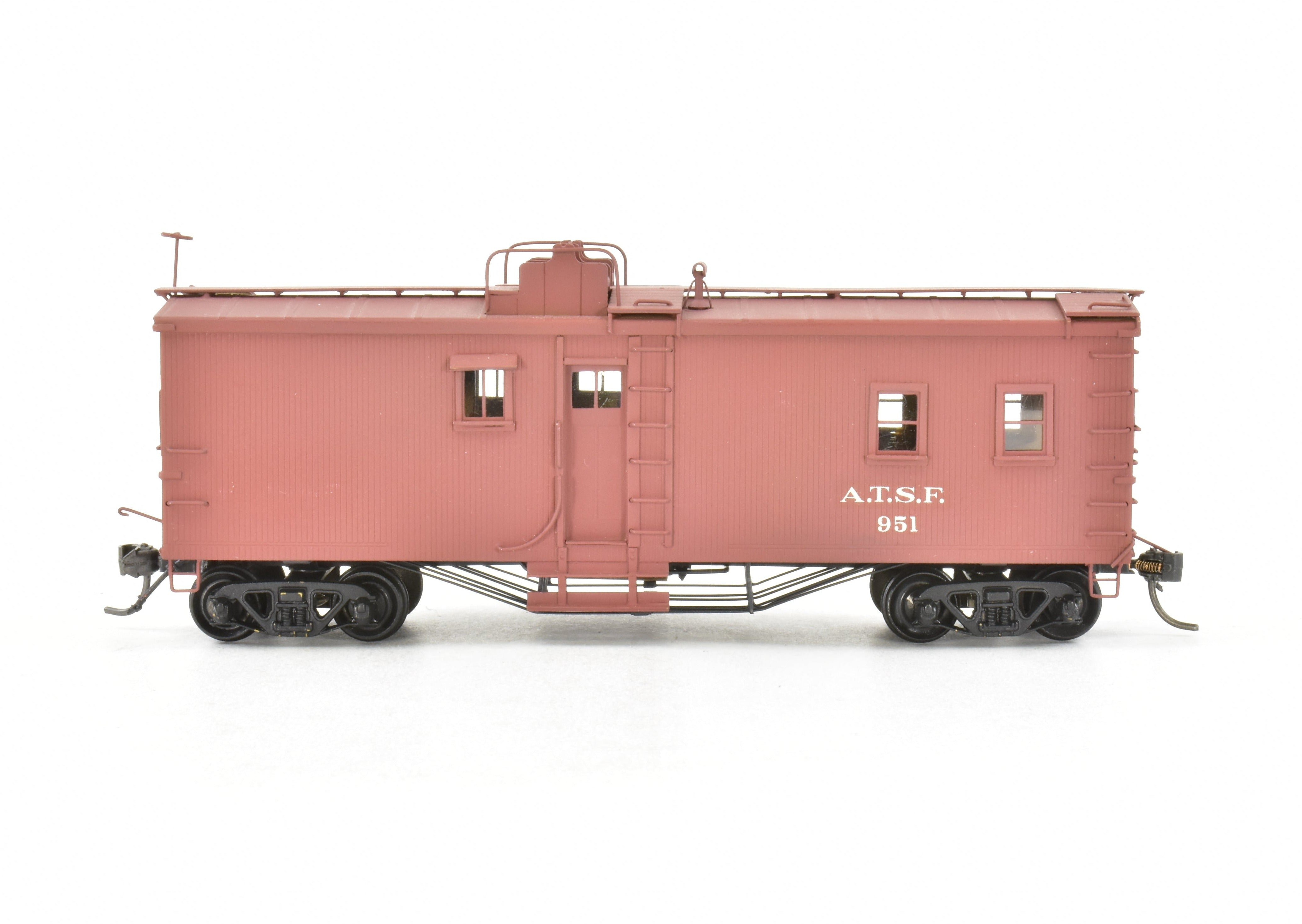 HO Scale Brass Key Imports ATSF - Santa Fe Open Air Seats Hollywood Caboose Professionally Painted Model No. 951