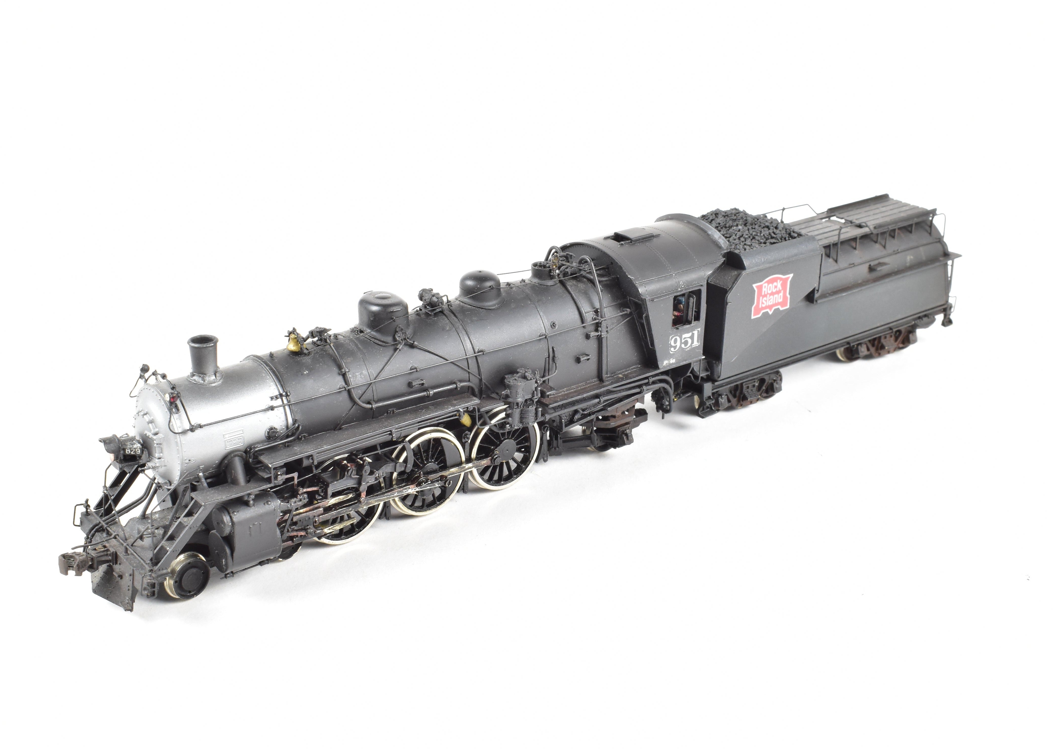 HO Scale Brass Model Train - Overland Models CRI&P Rock Island P-42 4-6-2 Pacific Steam Locomotive CP #951 Weathered with Authentic Detailing