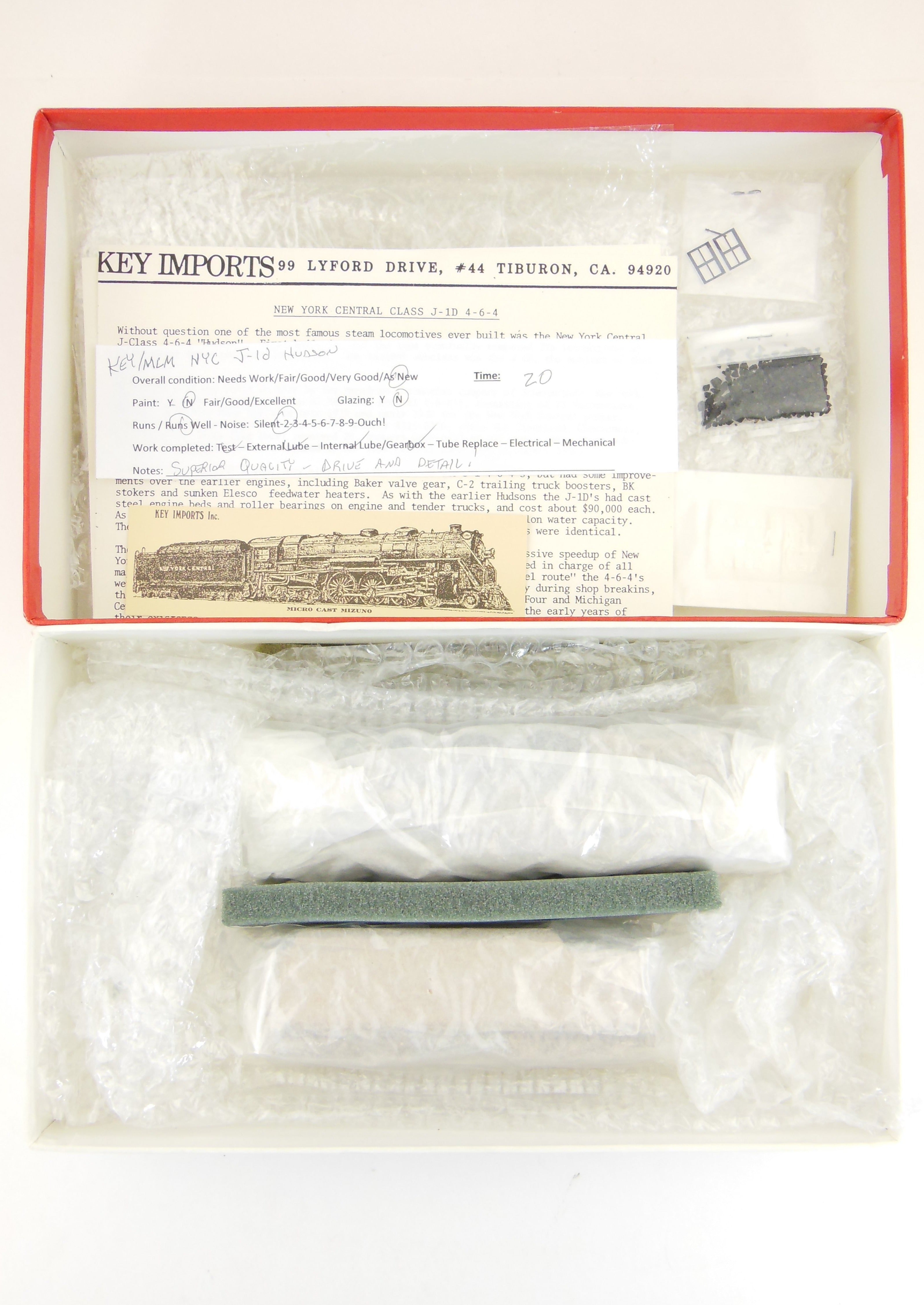 HO Scale Brass Key Imports NYC - New York Central J-1d 4-6-4 Hudson Model