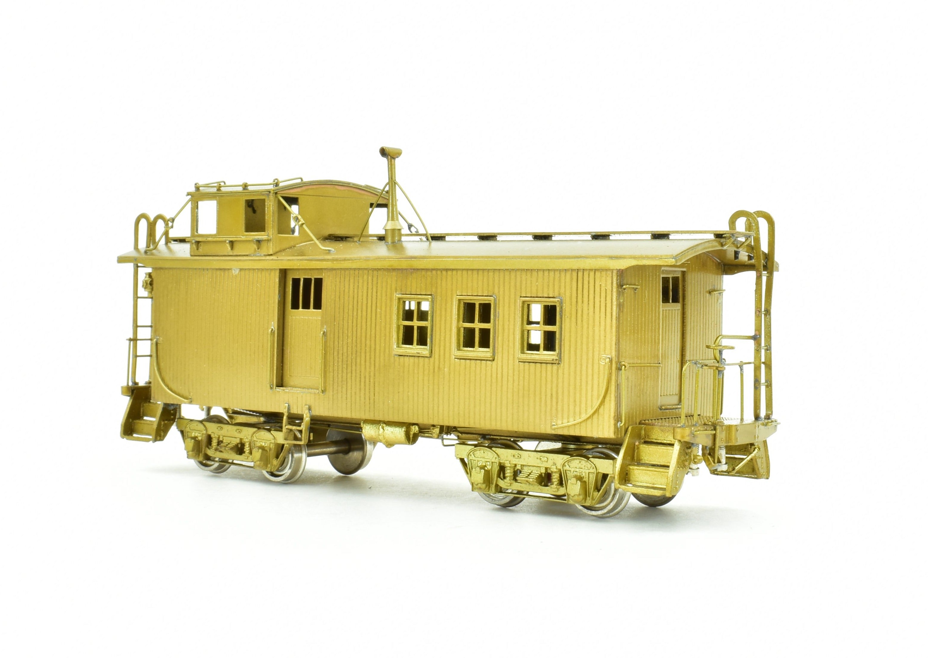 HO Scale Brass Model Railroad CON Oriental Limited CB&Q - CB&Q NE-1 28-Foot Side Door Wood Caboose
