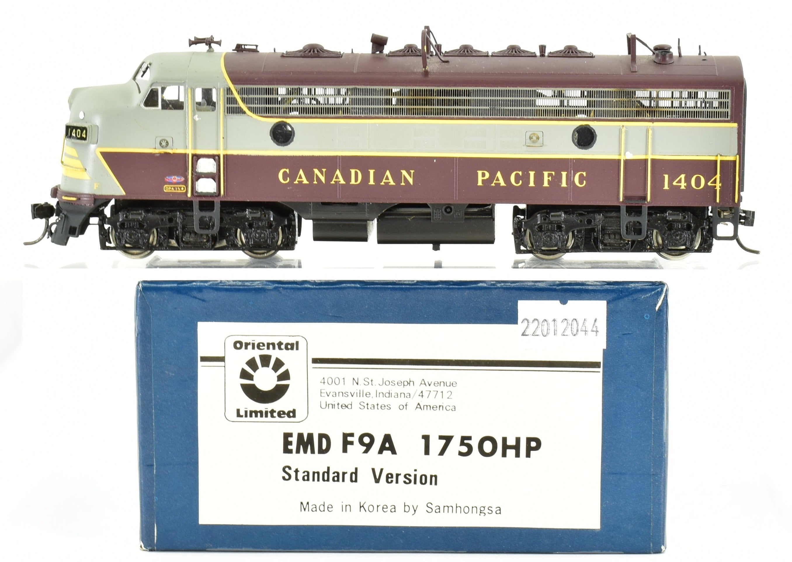 HO Scale Brass Canadian Pacific Railway EMD F9A Standard Version Custom Painted and Detailed Model Train - Oriental Limited