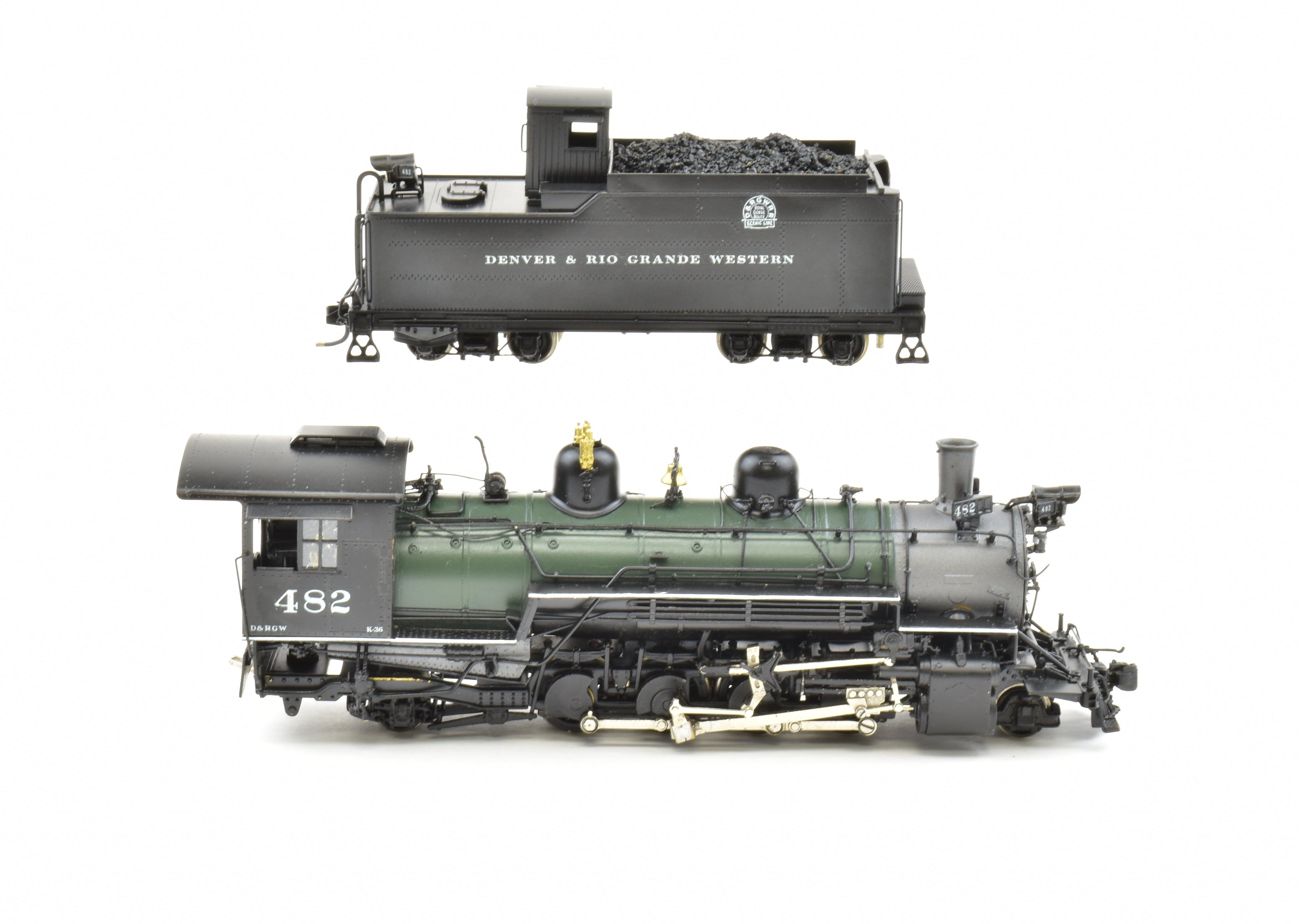 HOn3 Brass PFM Fujiyama - D&RGW Denver & Rio Grande Western K - 36 2 - 8 - 2 Pro Paint Locomotive #482