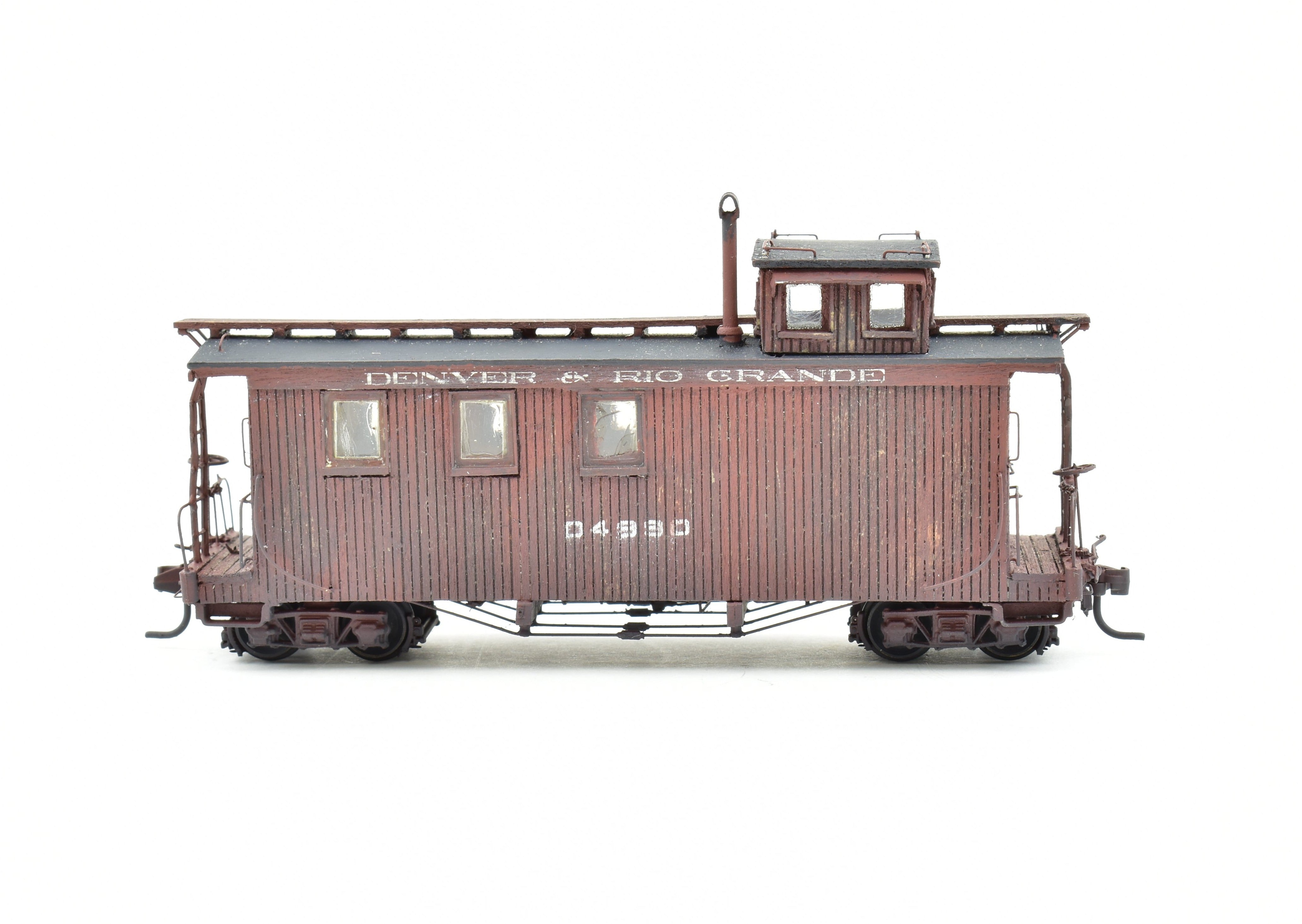 HOn3 Scale Wood Denver & Rio Grande Western (D&RGW) Custom - Built Caboose 04990 Model for Railway Enthusiasts