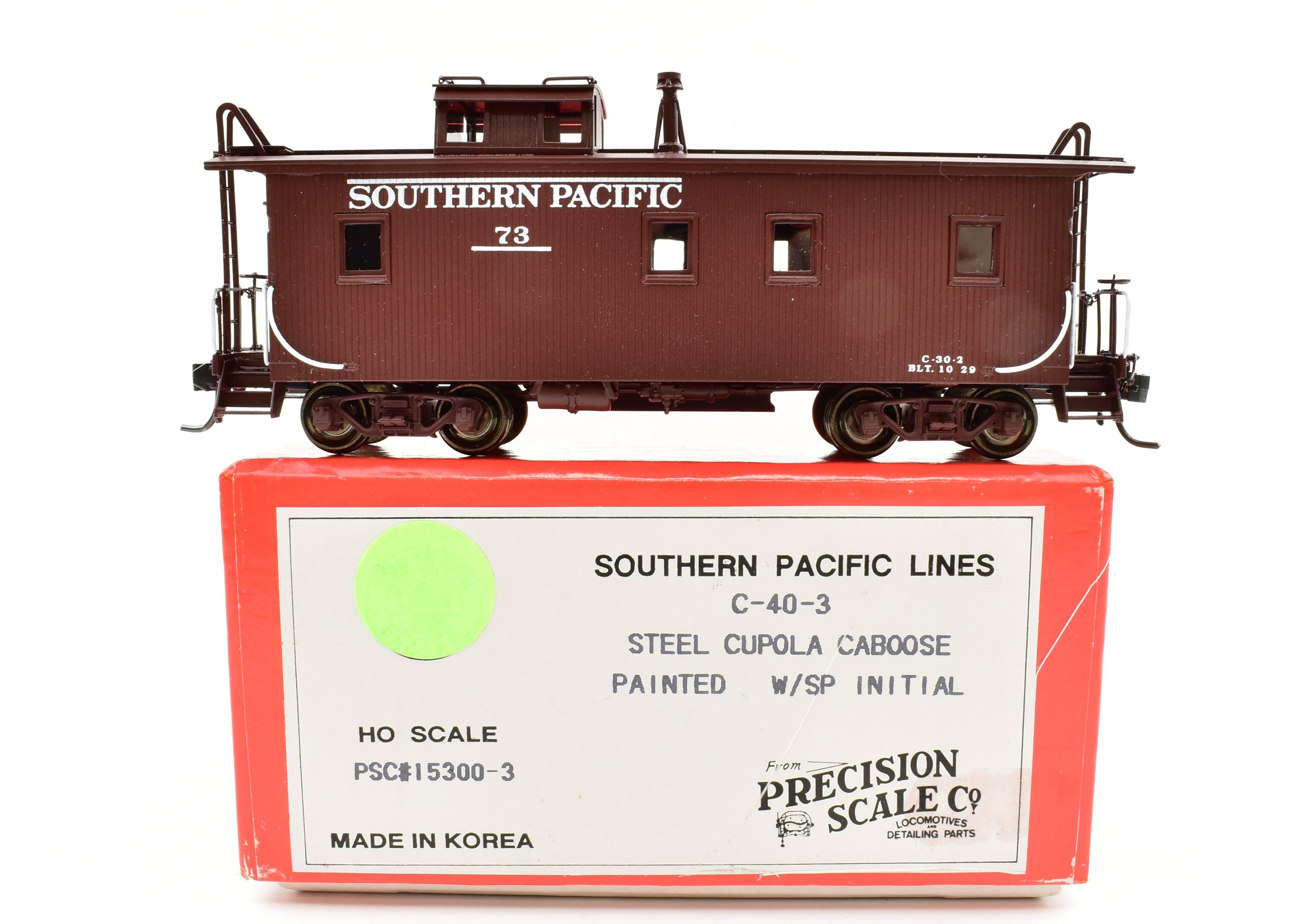 HO Brass Precision Scale Co. Southern Pacific C-30-2 Wood Cupola Caboose with Spare Parts